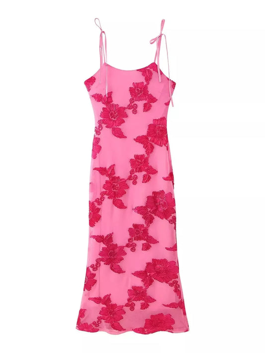 Floral Tie Shoulder Maxi Dress