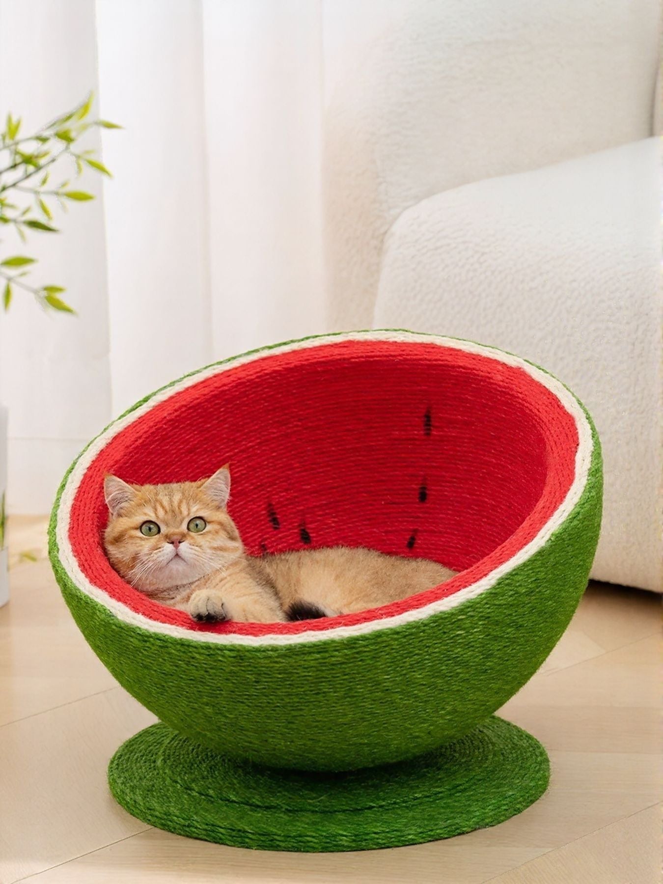 Watermelon Shaped Cat Scratching Post Nest