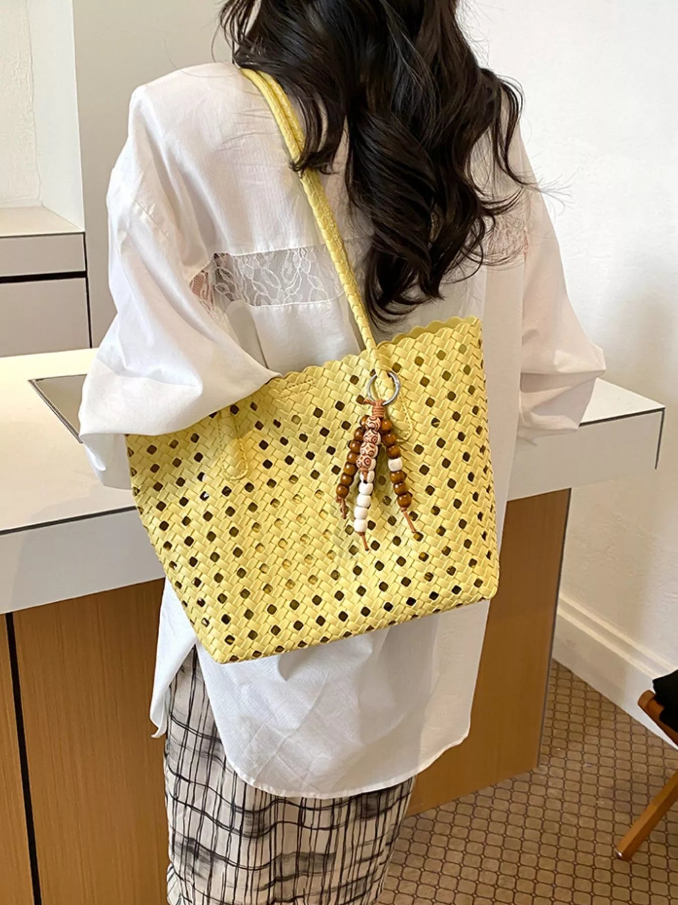 Cutout Leather Shoulder Bag