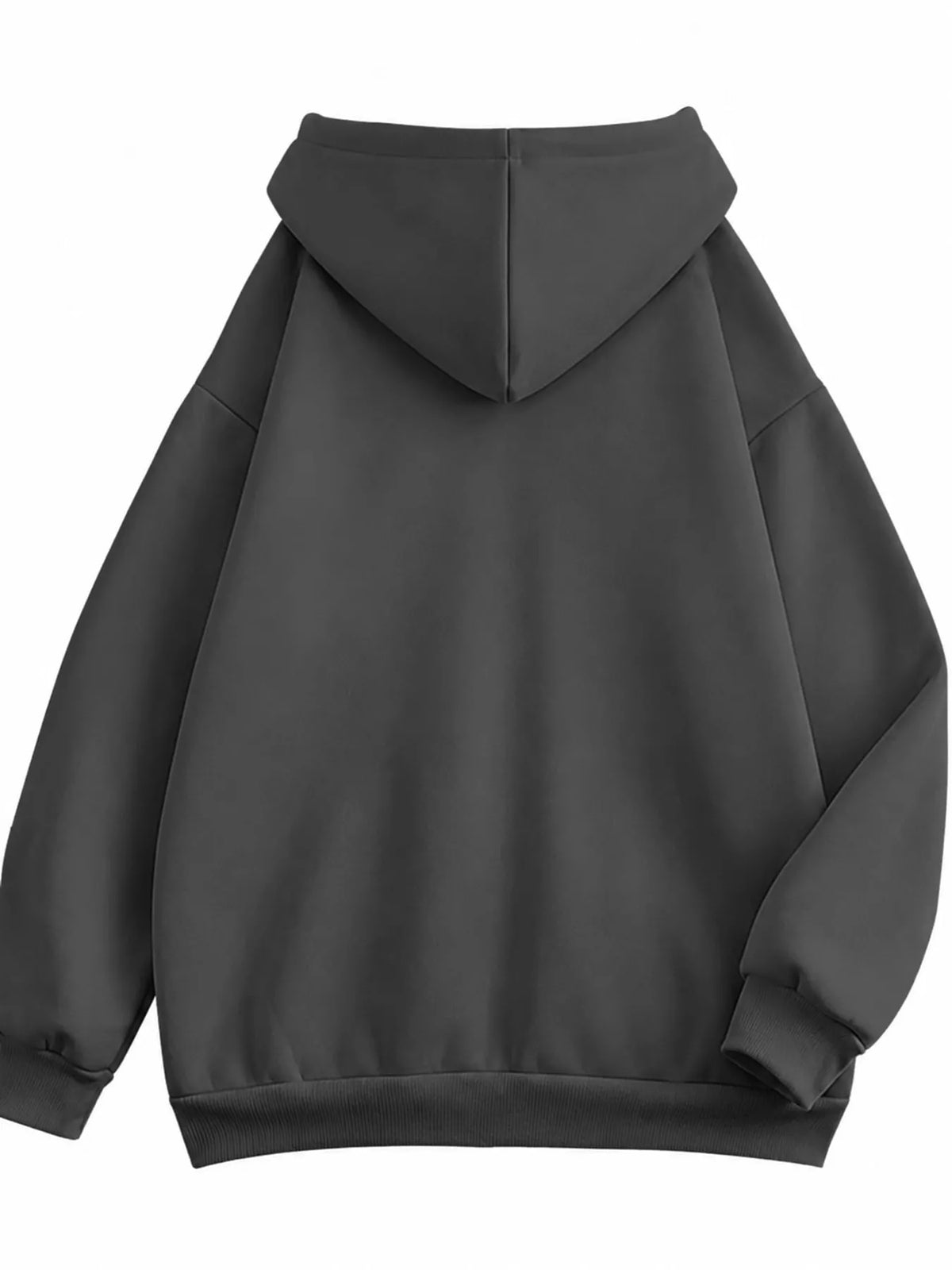 Full Size Oversized Solid Zip-Up Hoodie with Drawstring Plus Size