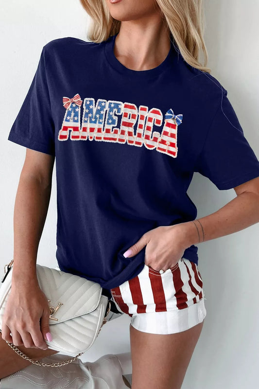 AMERICA Round Neck Relaxed T-Shirt