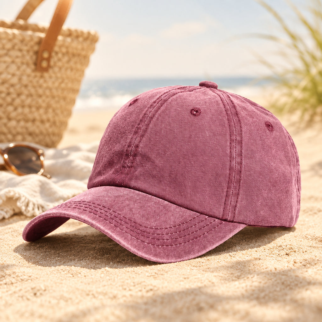 Women's Washed Cotton Curved-Brim Sun Hat with Hair Extensions