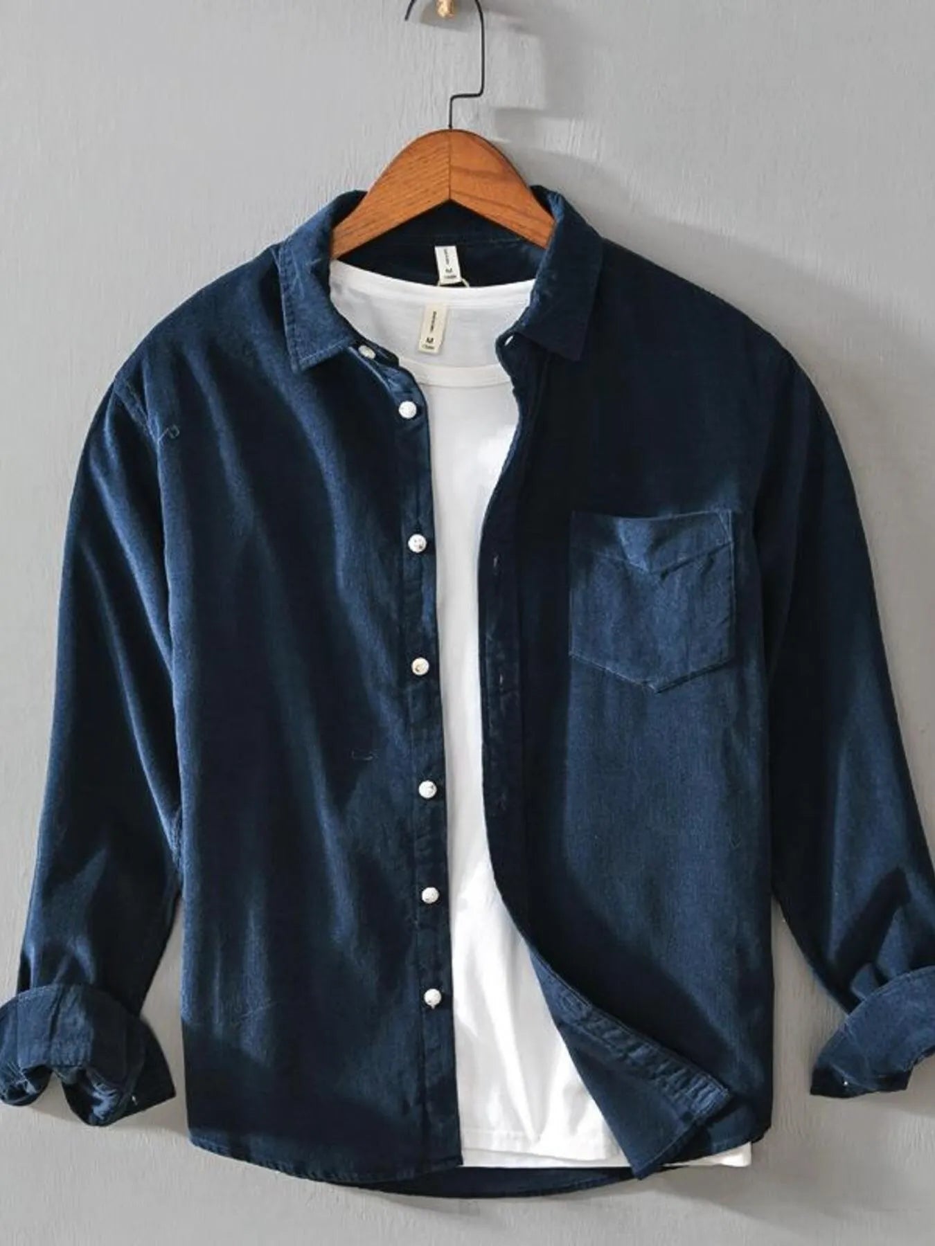 Men's Plus Size Button Up Long Sleeve Shirt