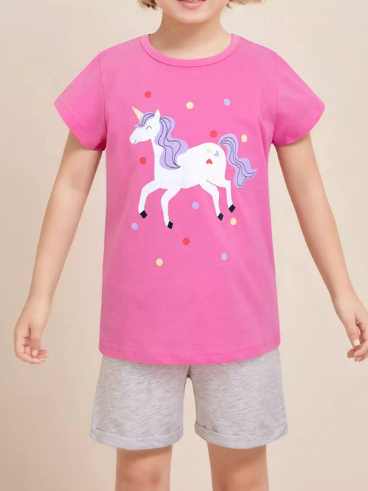 Children's Unicorn Graphic Short Sleeve T-Shirt