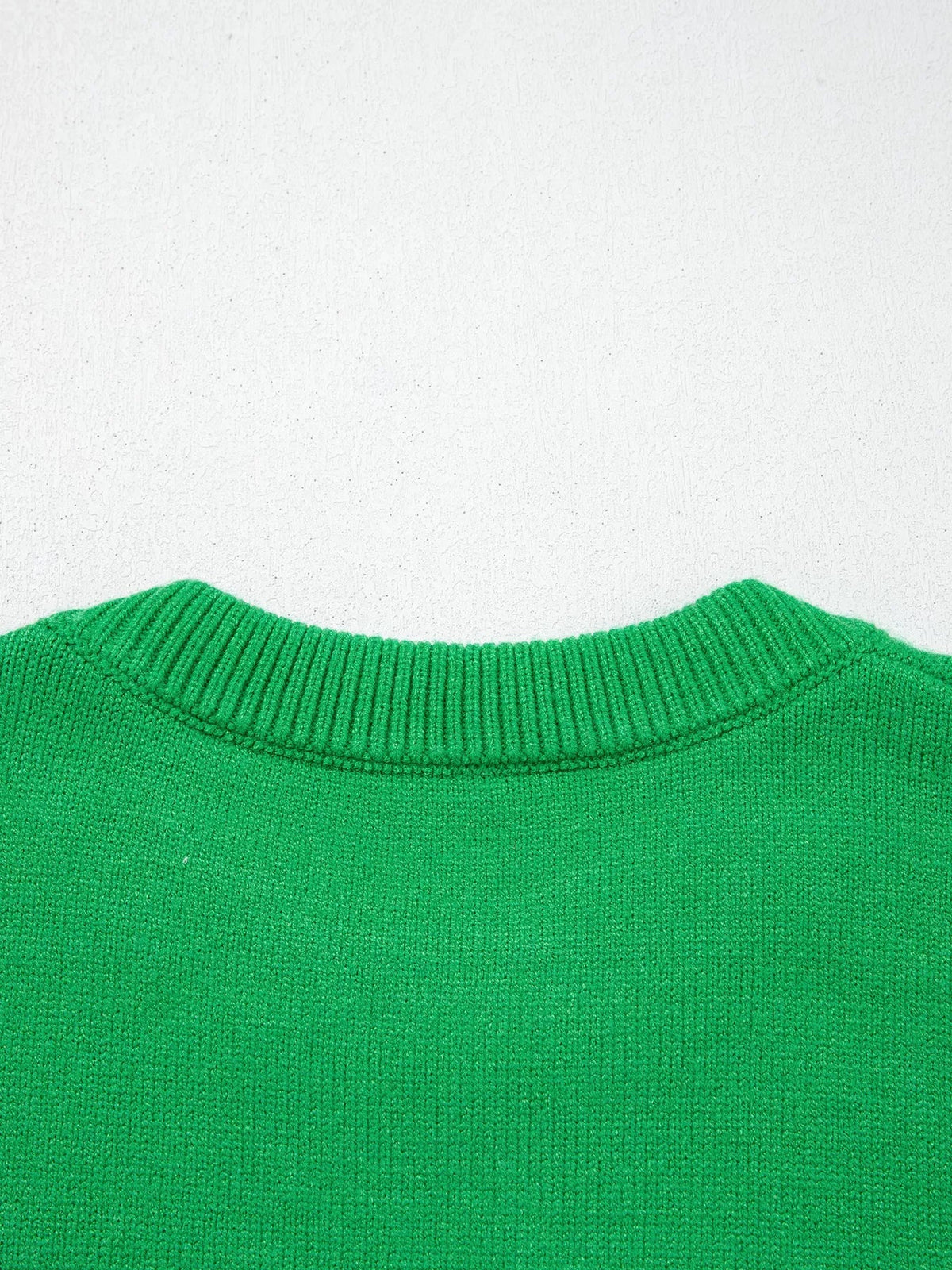 Abstract Patch Embroidery Christmas Pullover Sweater