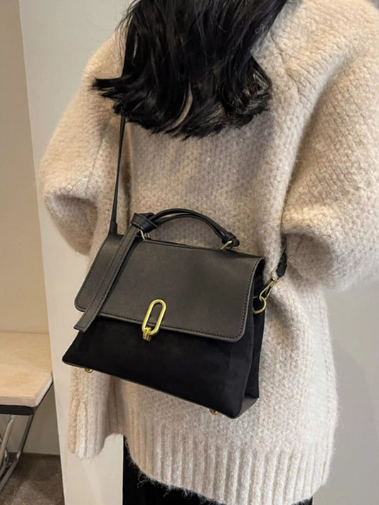 Buckle Crossbody Bag with Top Handle