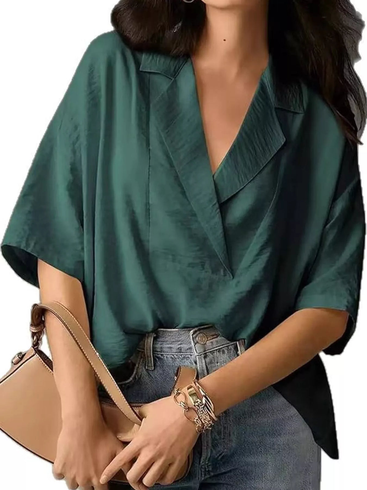 Half Sleeve Oversized Blouse