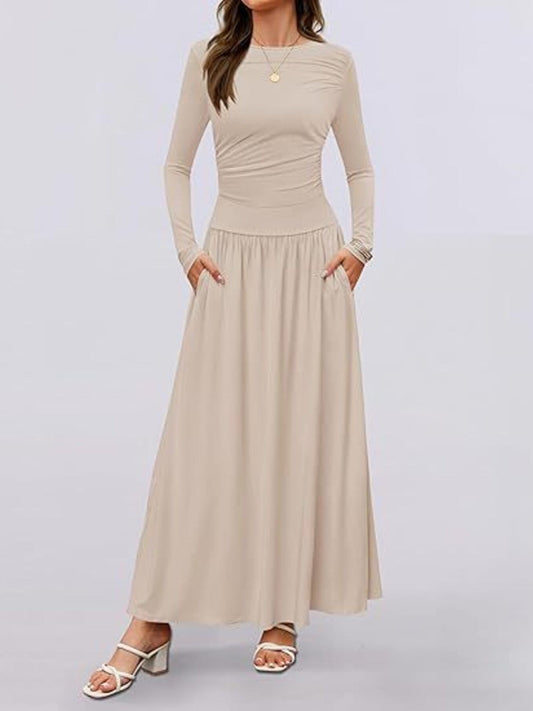Long Sleeve Maxi Dress with Pockets