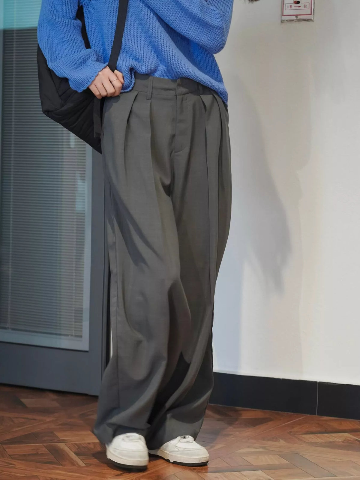 High-Waisted Pleated Wide-Leg Pants