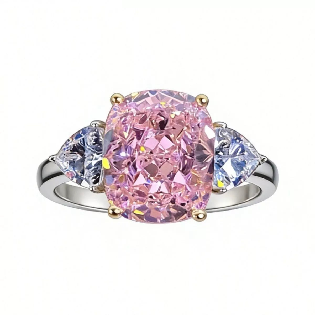 925 Sterling Silver Zircon Geometric Ring