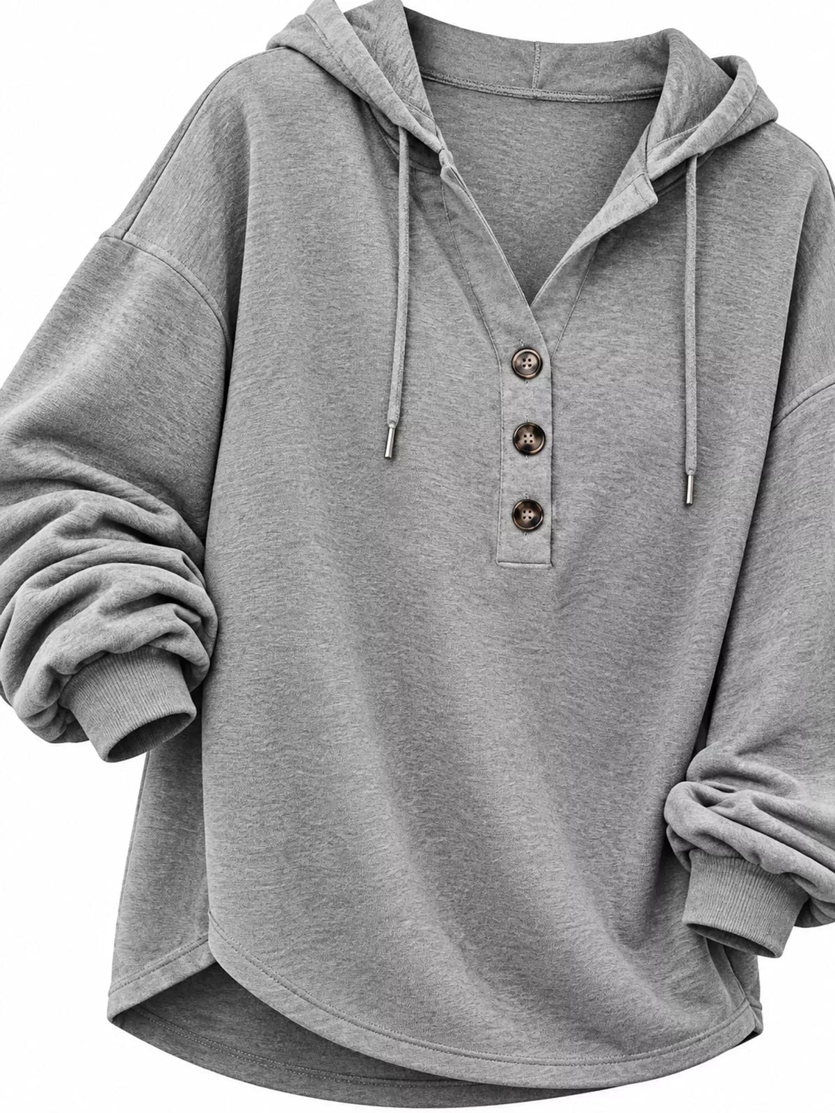 Drawstring Dropped Shoulder Hoodie