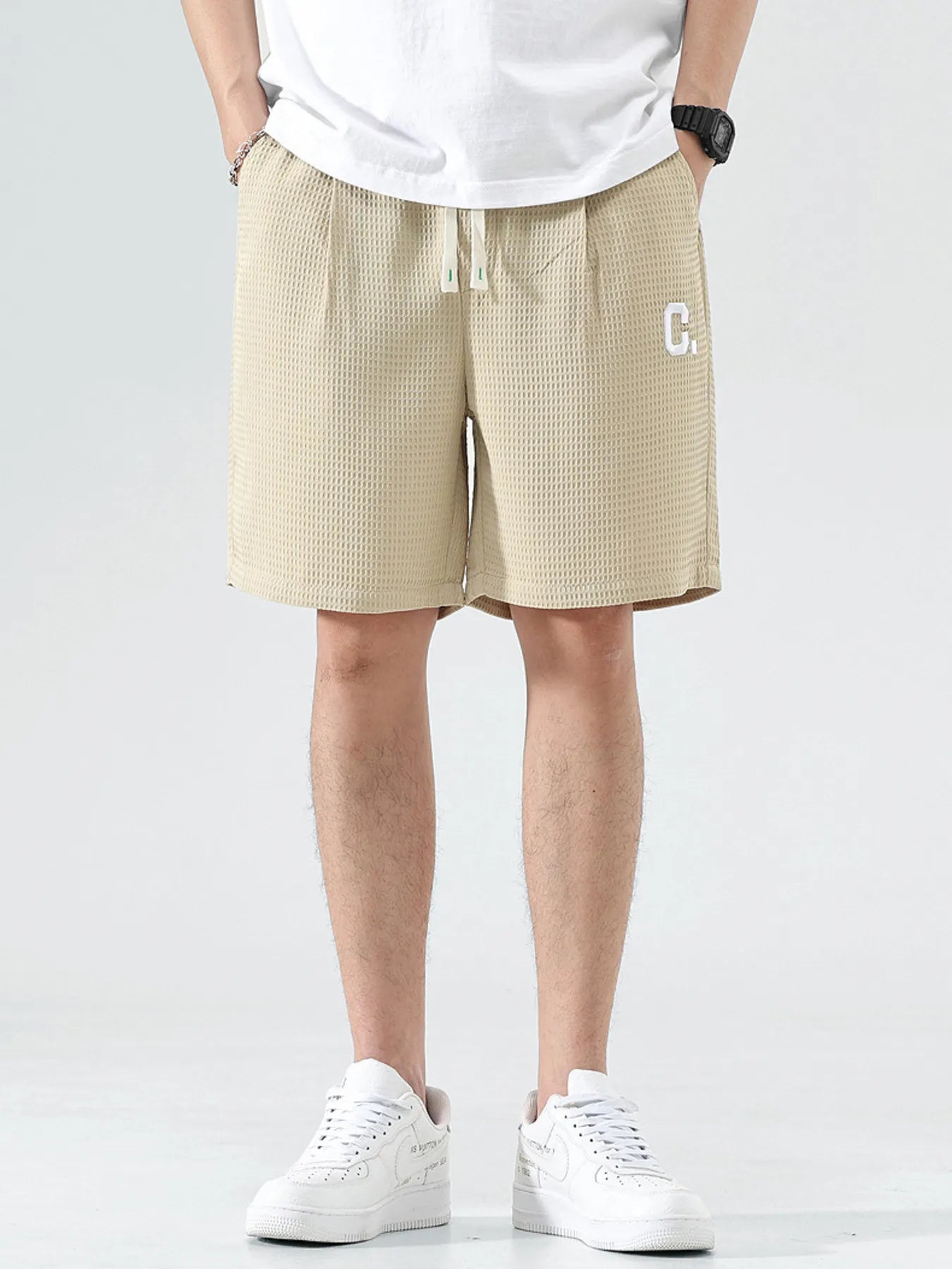 Men's Drawstring Pocketed Shorts