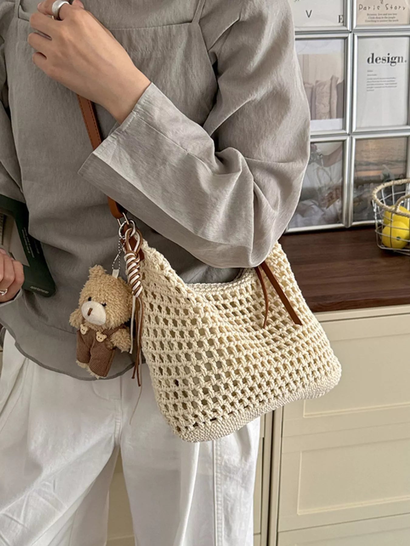 Crochet Knit Crossbody Bag