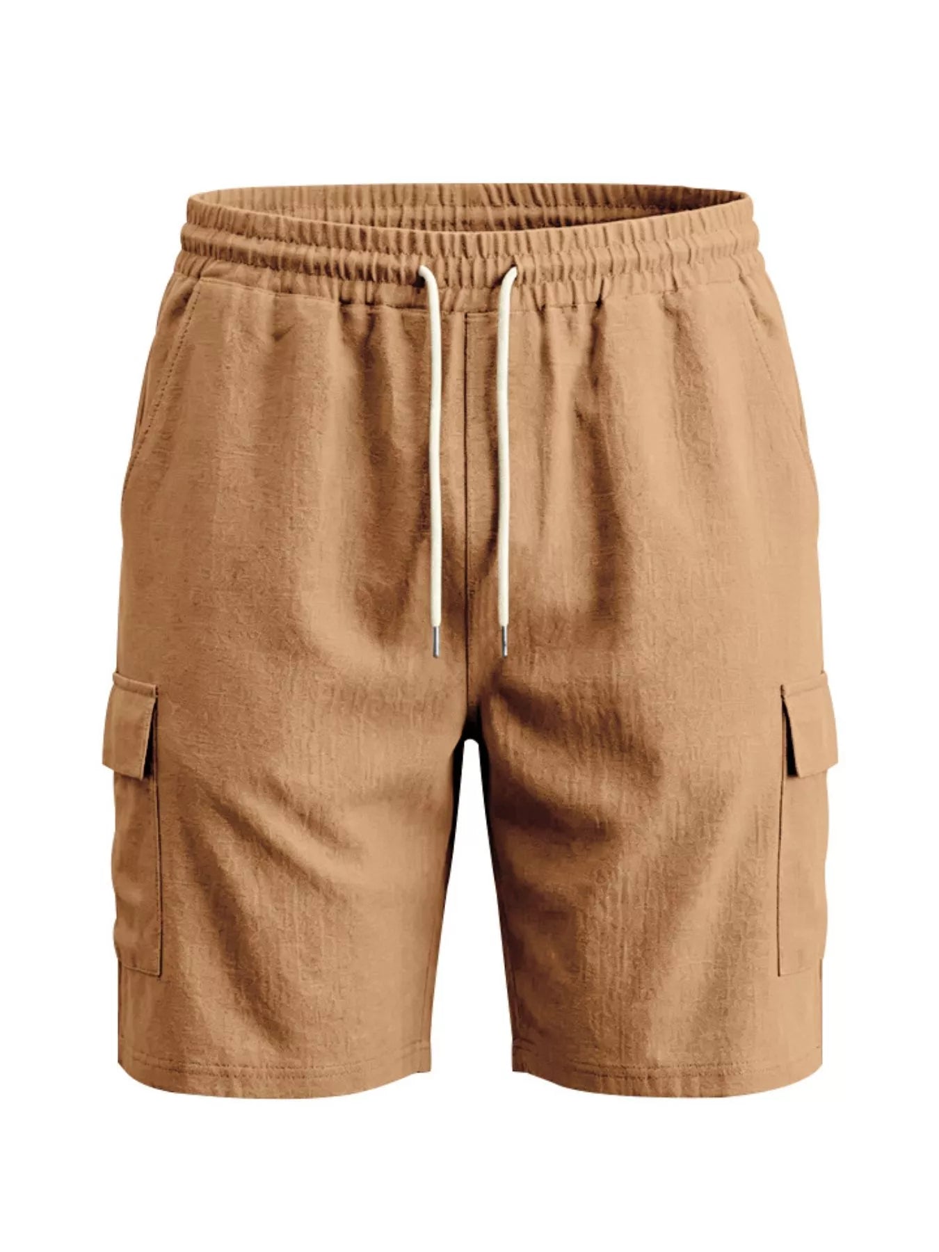 Men's Plus Size Casual Cargo Shorts with Drawstring Waist