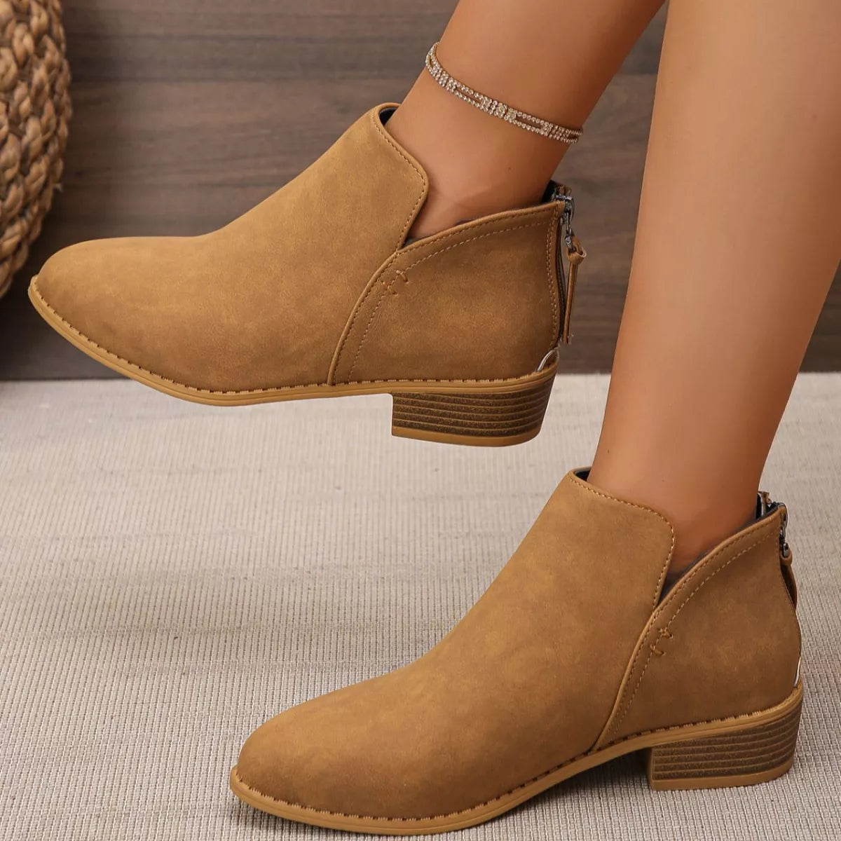 Point Toe Block Heels Boots