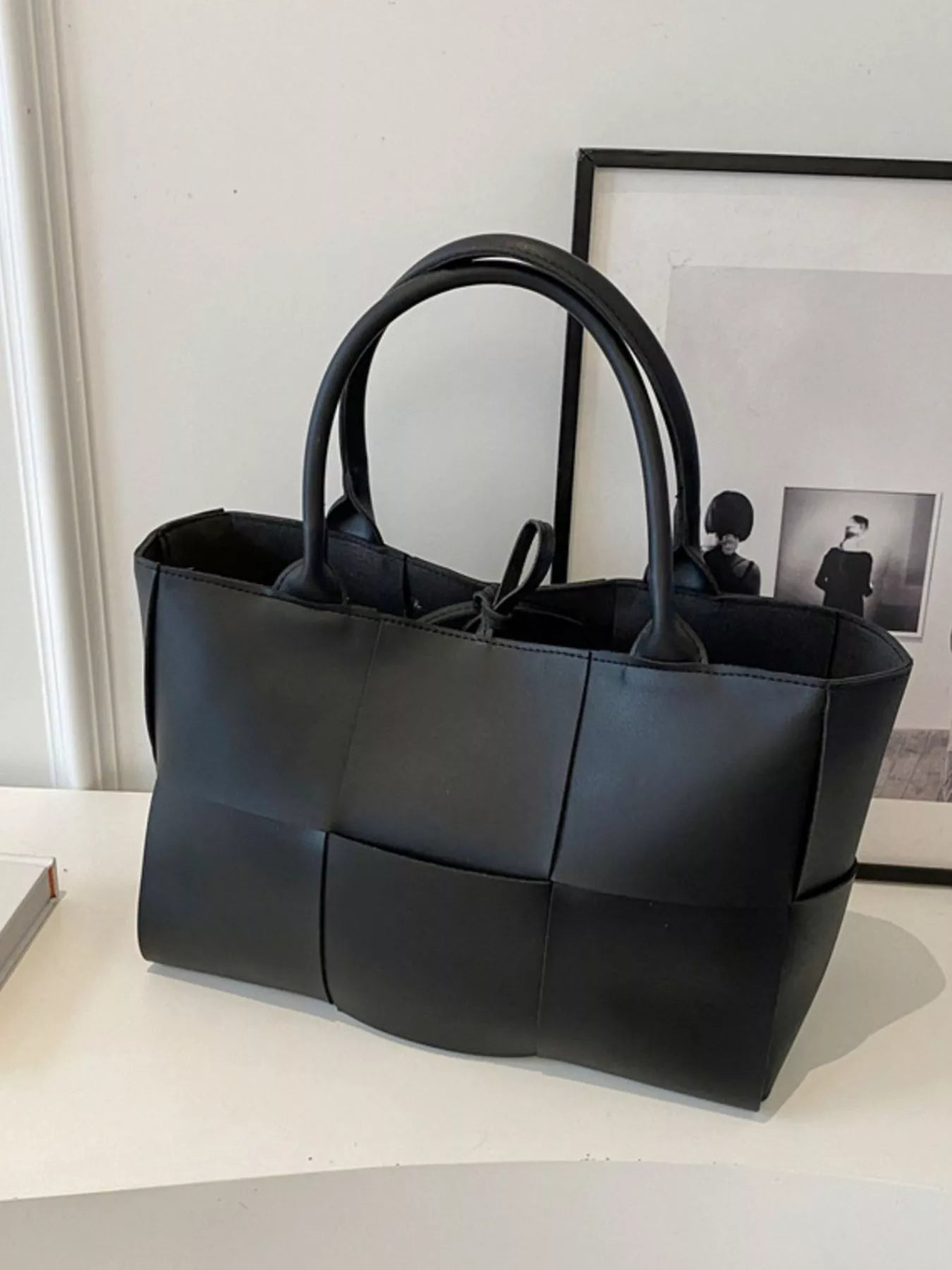 Woven Leather Tote Bag
