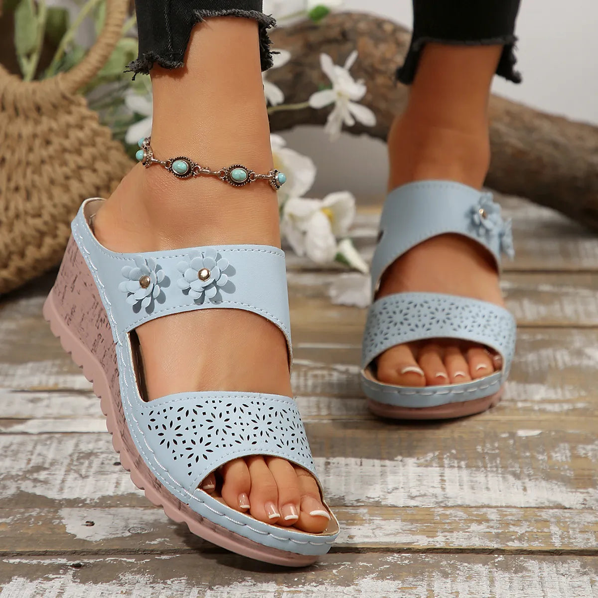 Open Toe Wedge Sandals