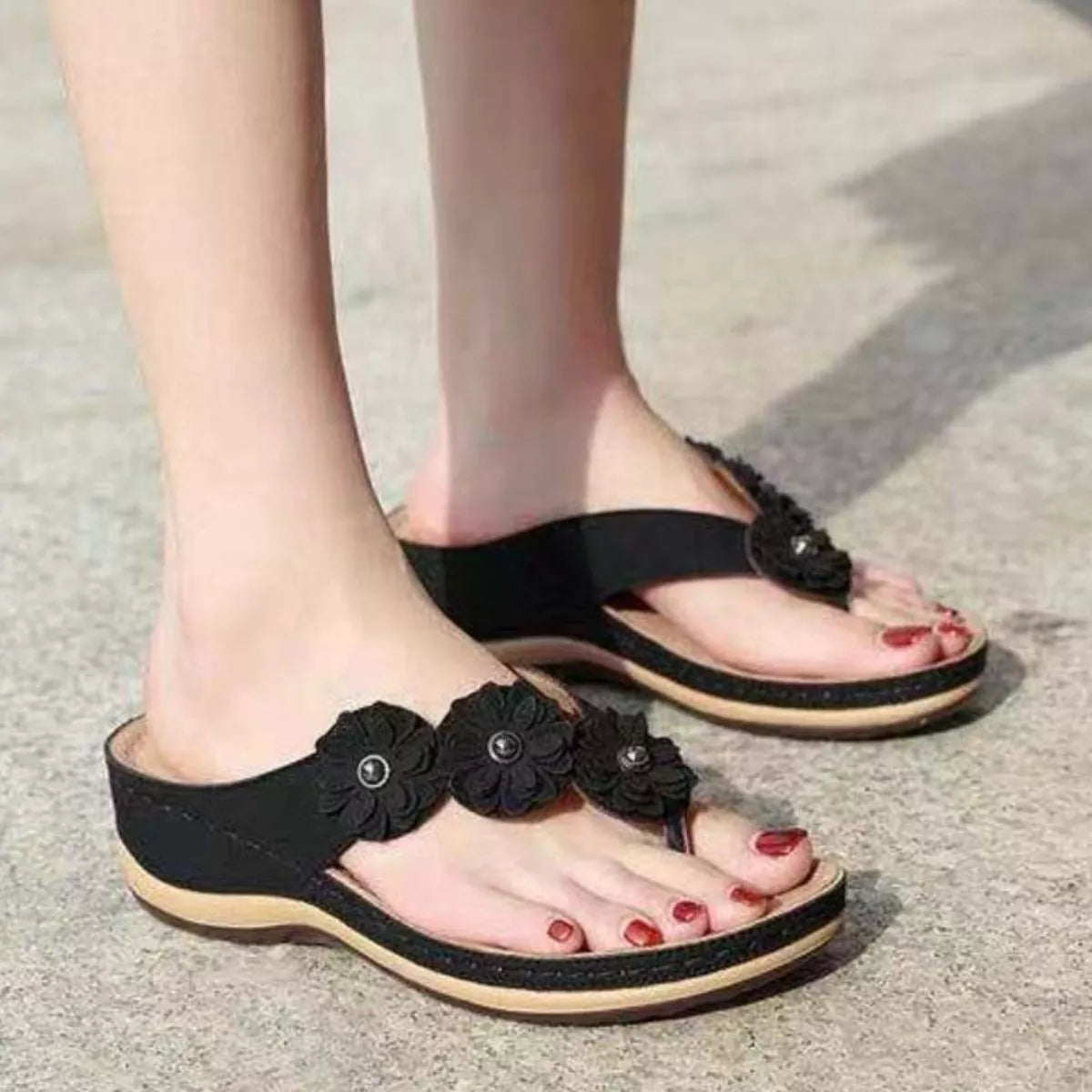 Toe Post Wedge Sandals