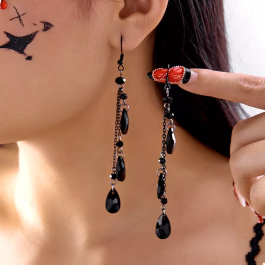 Halloween Teardrop Chain Dangle Earrings