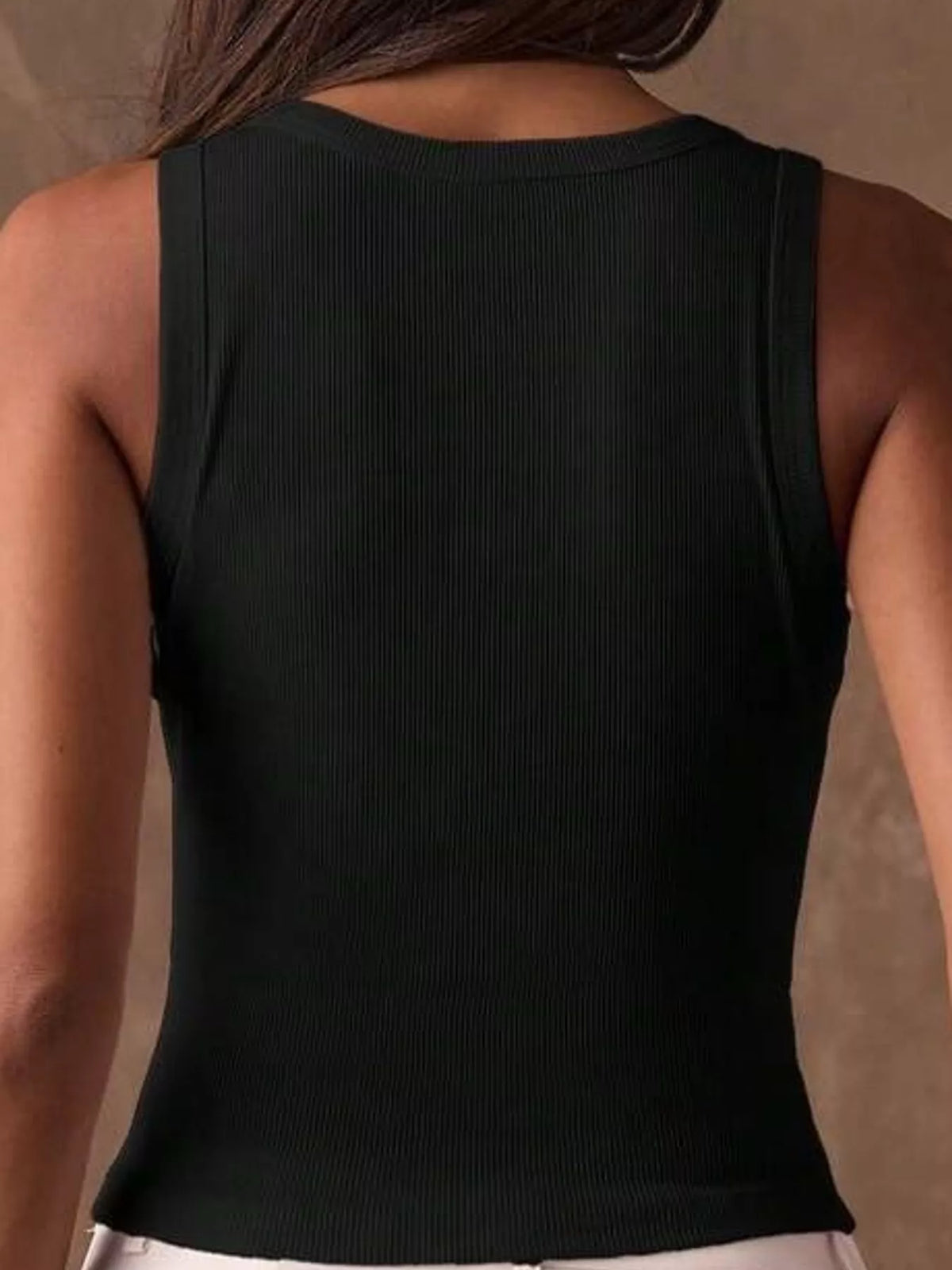 Studded Ribbed Knit Tank Top