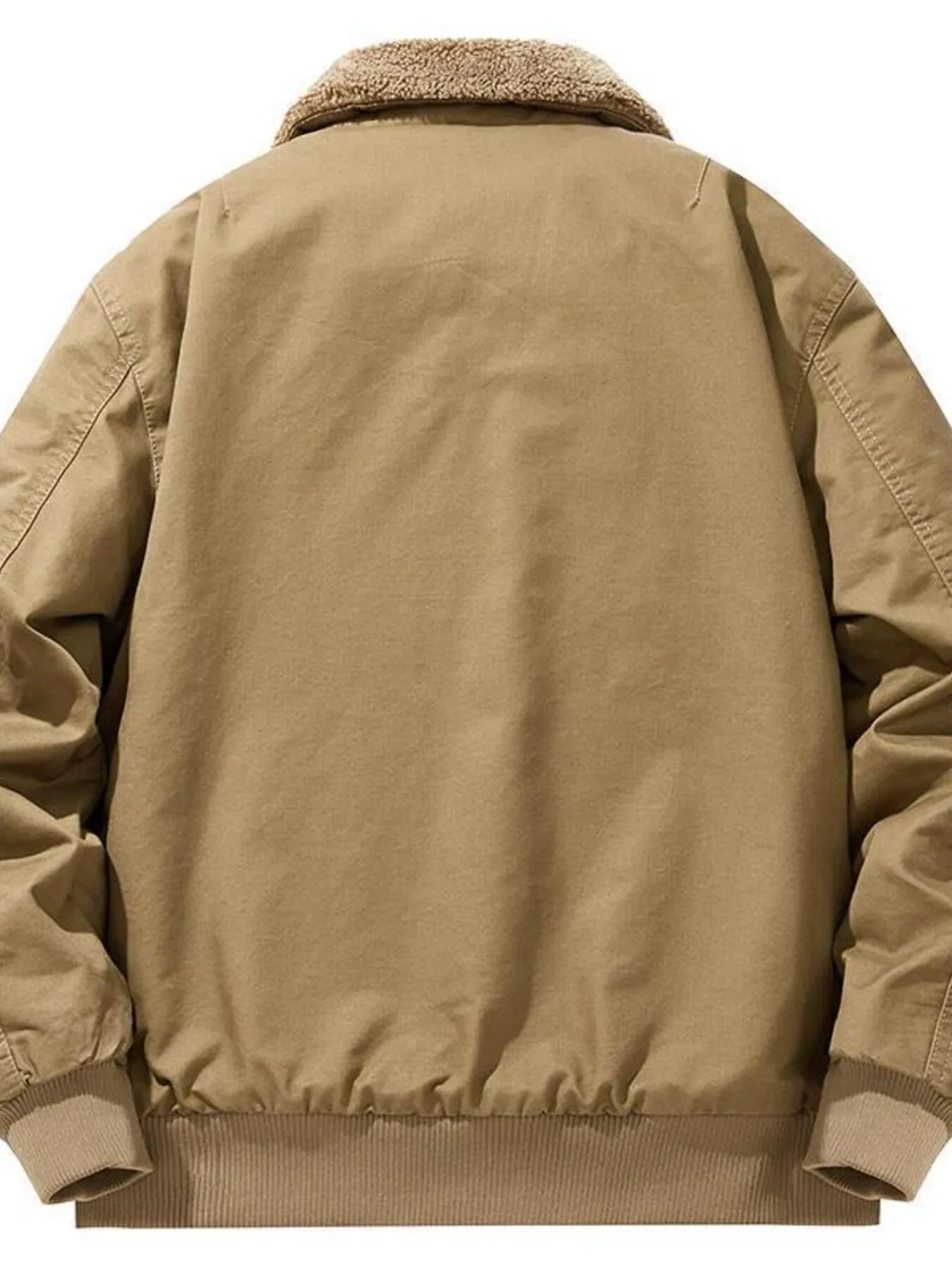 Men's Plus Size Zip Up Long Sleeve Sherpa Jacket