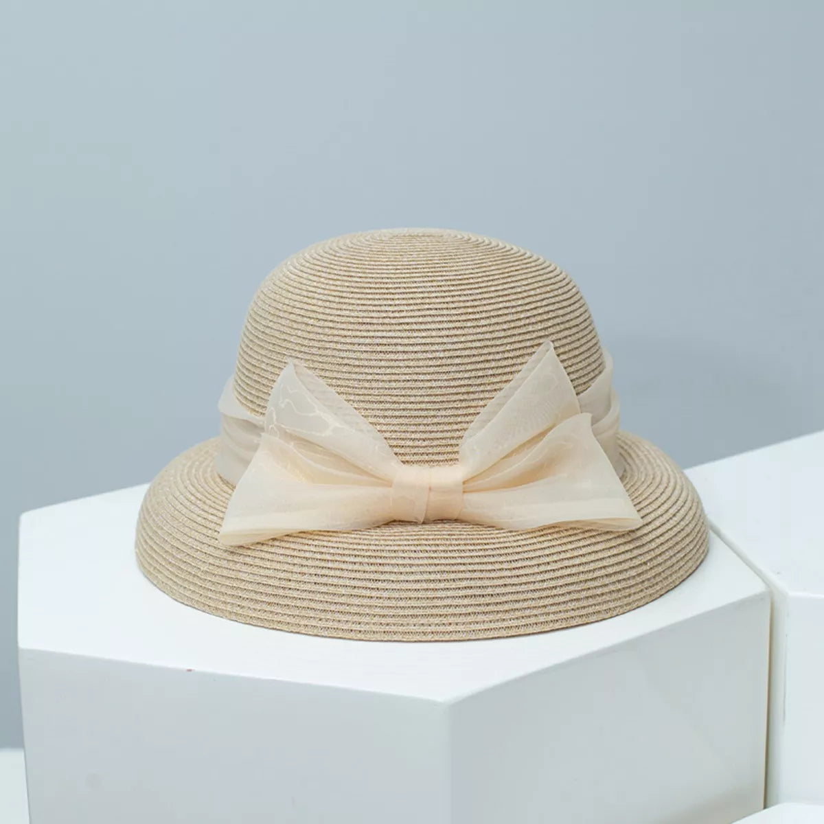 Ribbon Bow Straw Sun Hat