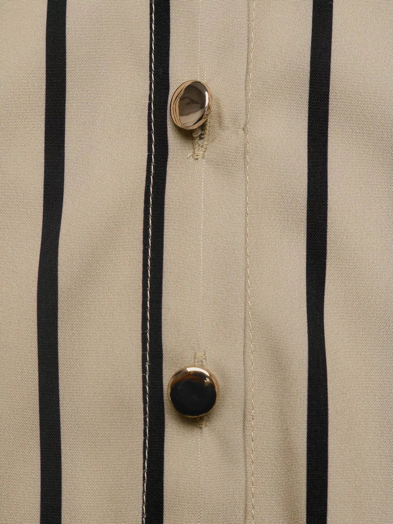 Striped Button-Down Shirt and High-Waisted Flare Pants Set