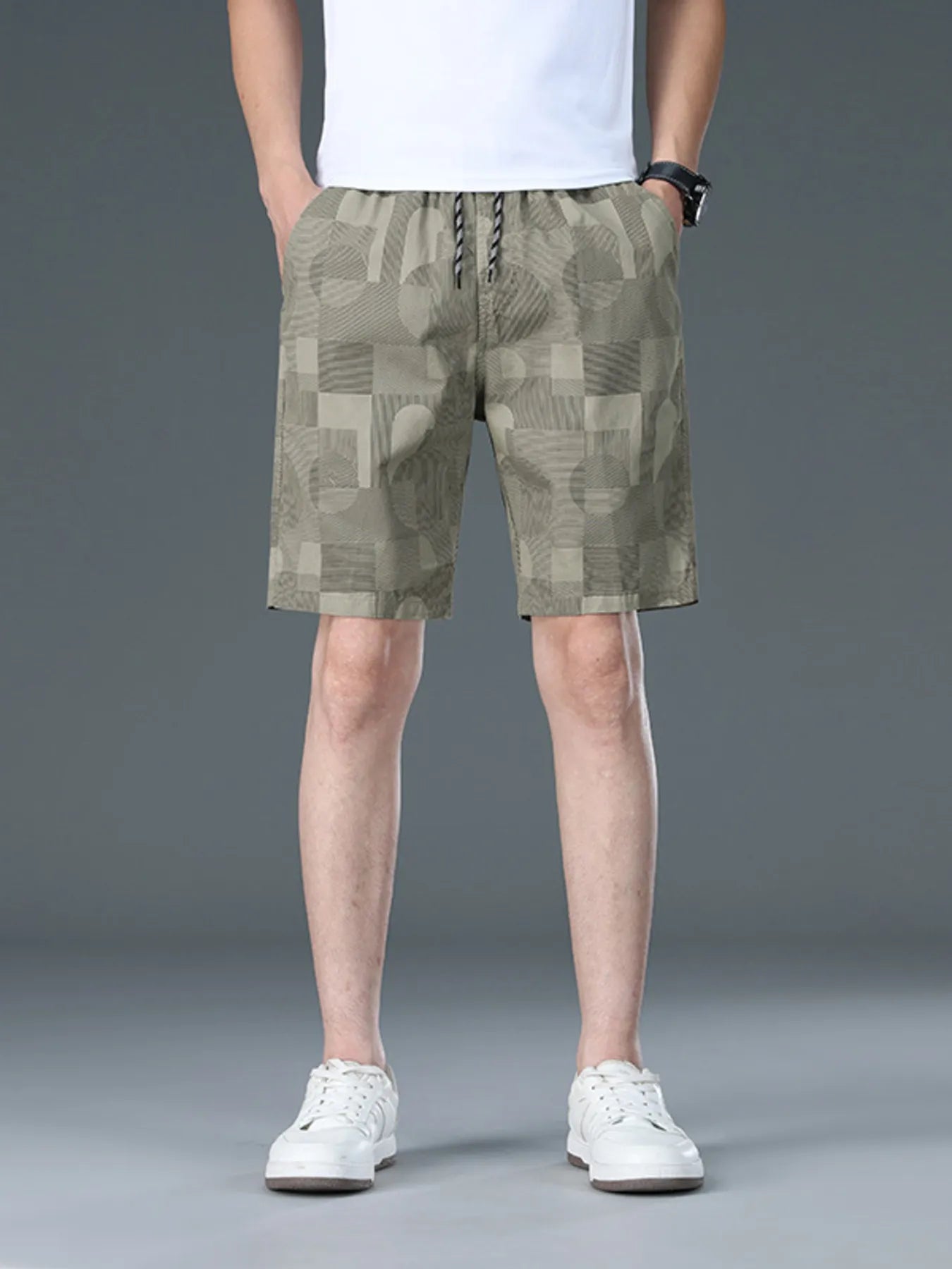 Men's Plus Size Drawstring Casual Shorts