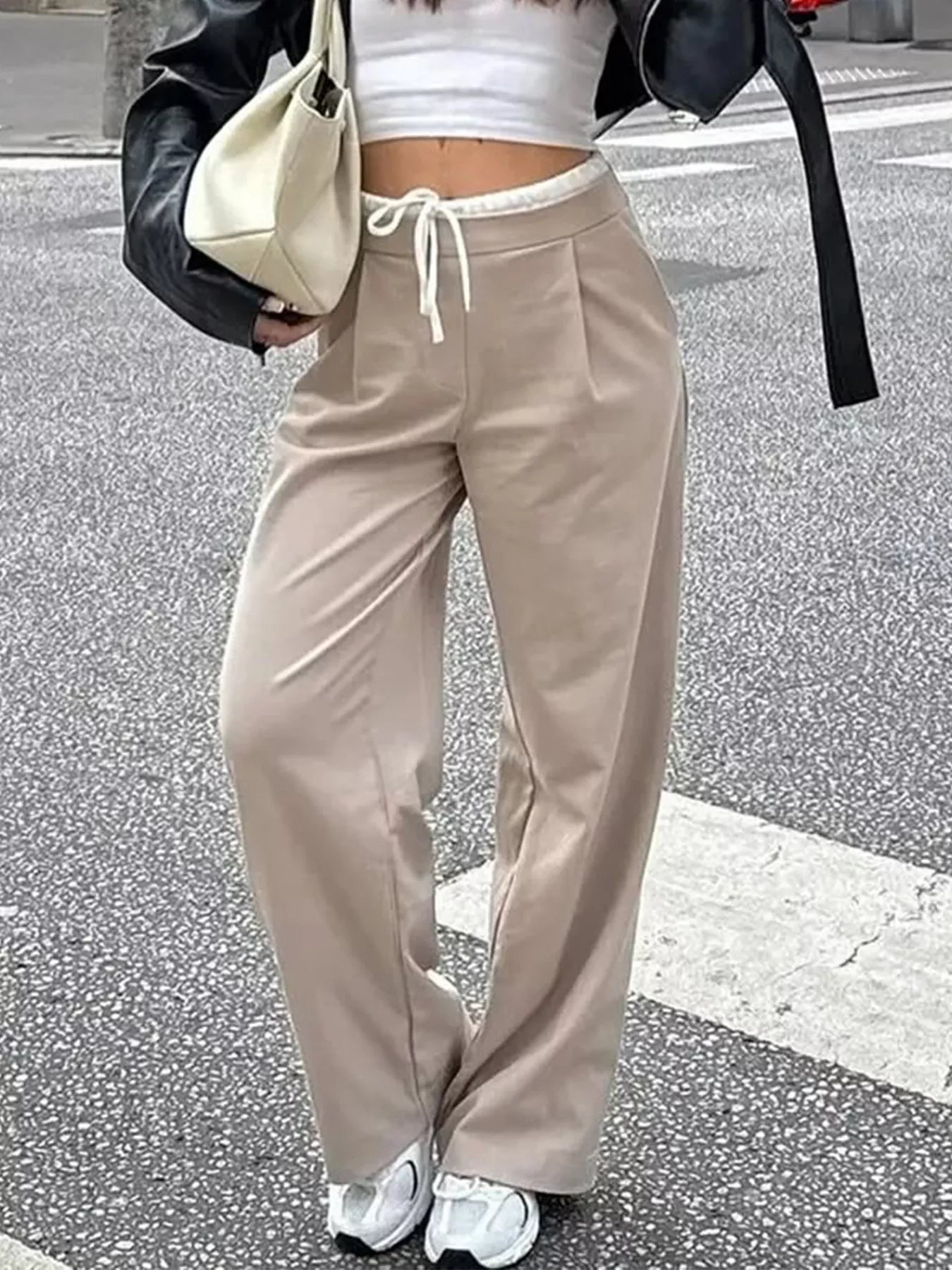 Wide-Leg Pants with Drawstring Waist
