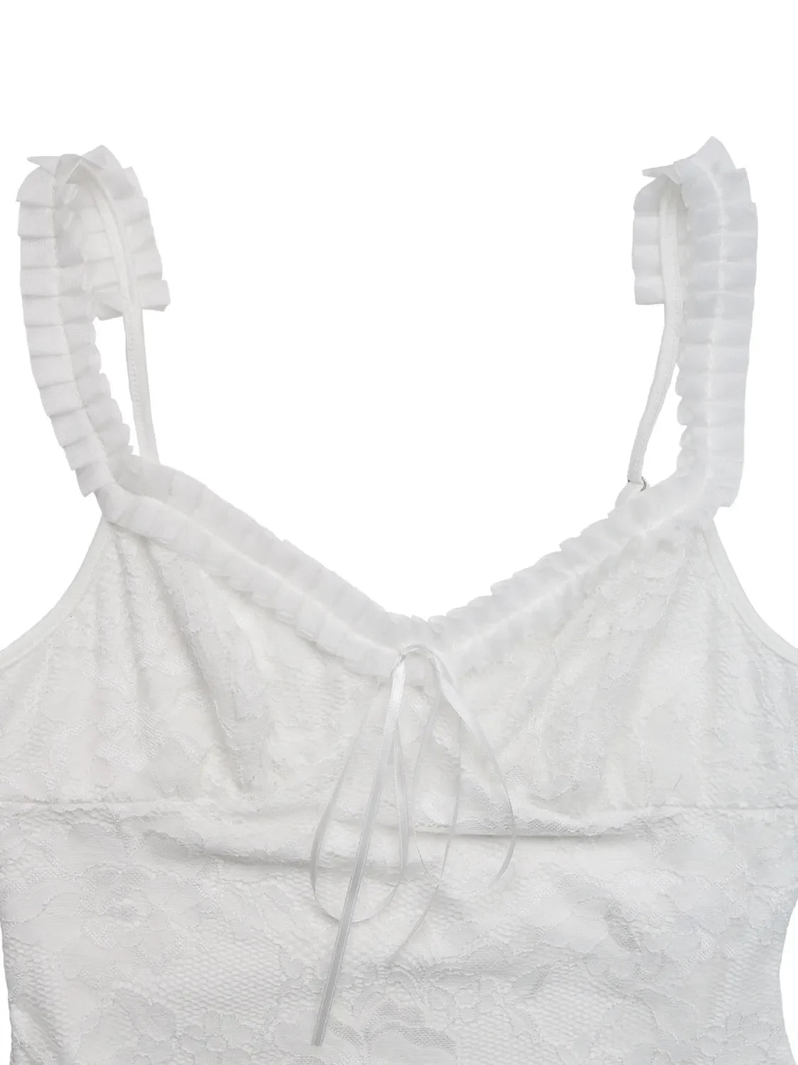 Lace Frill Strap Bodysuit