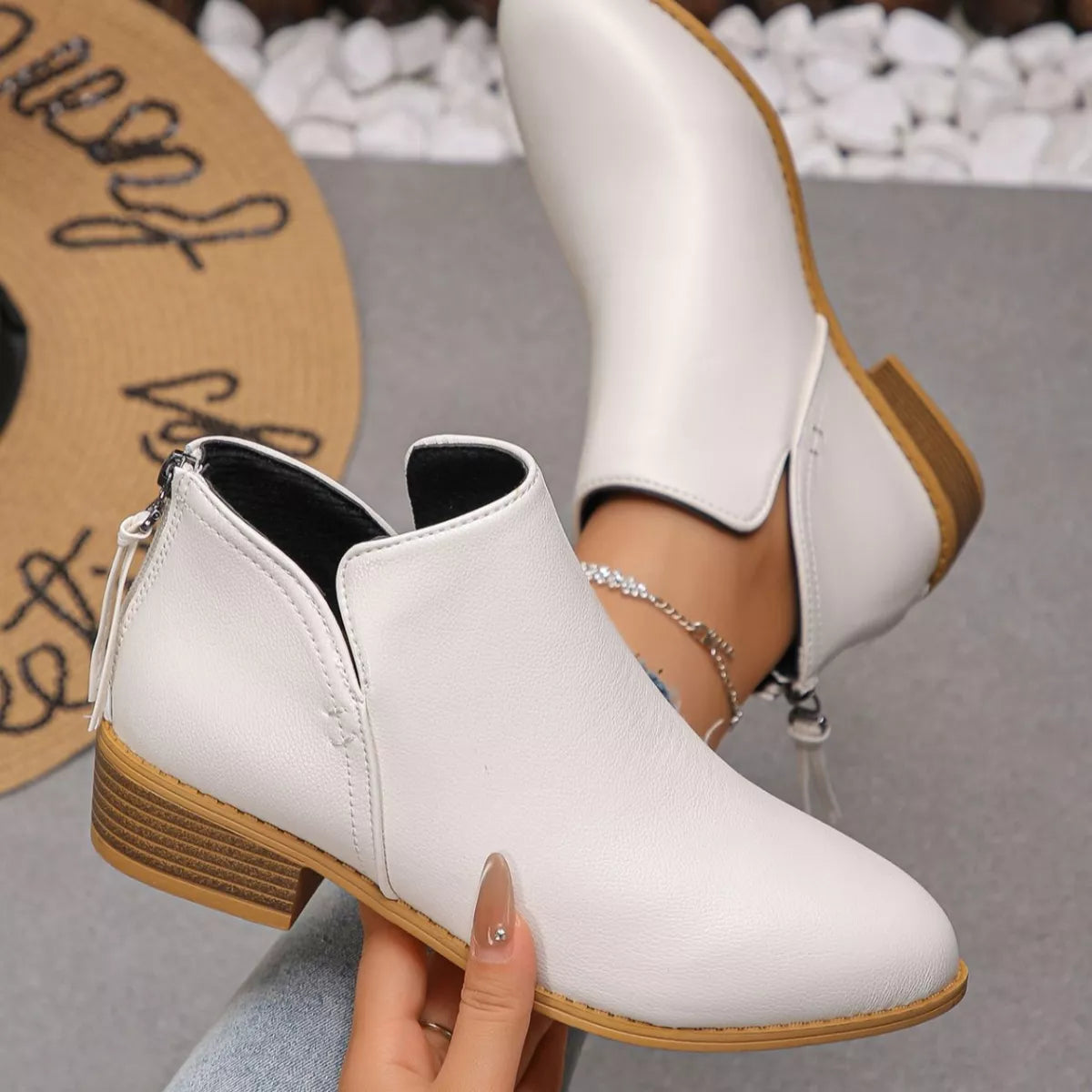 Point Toe Block Heels Boots