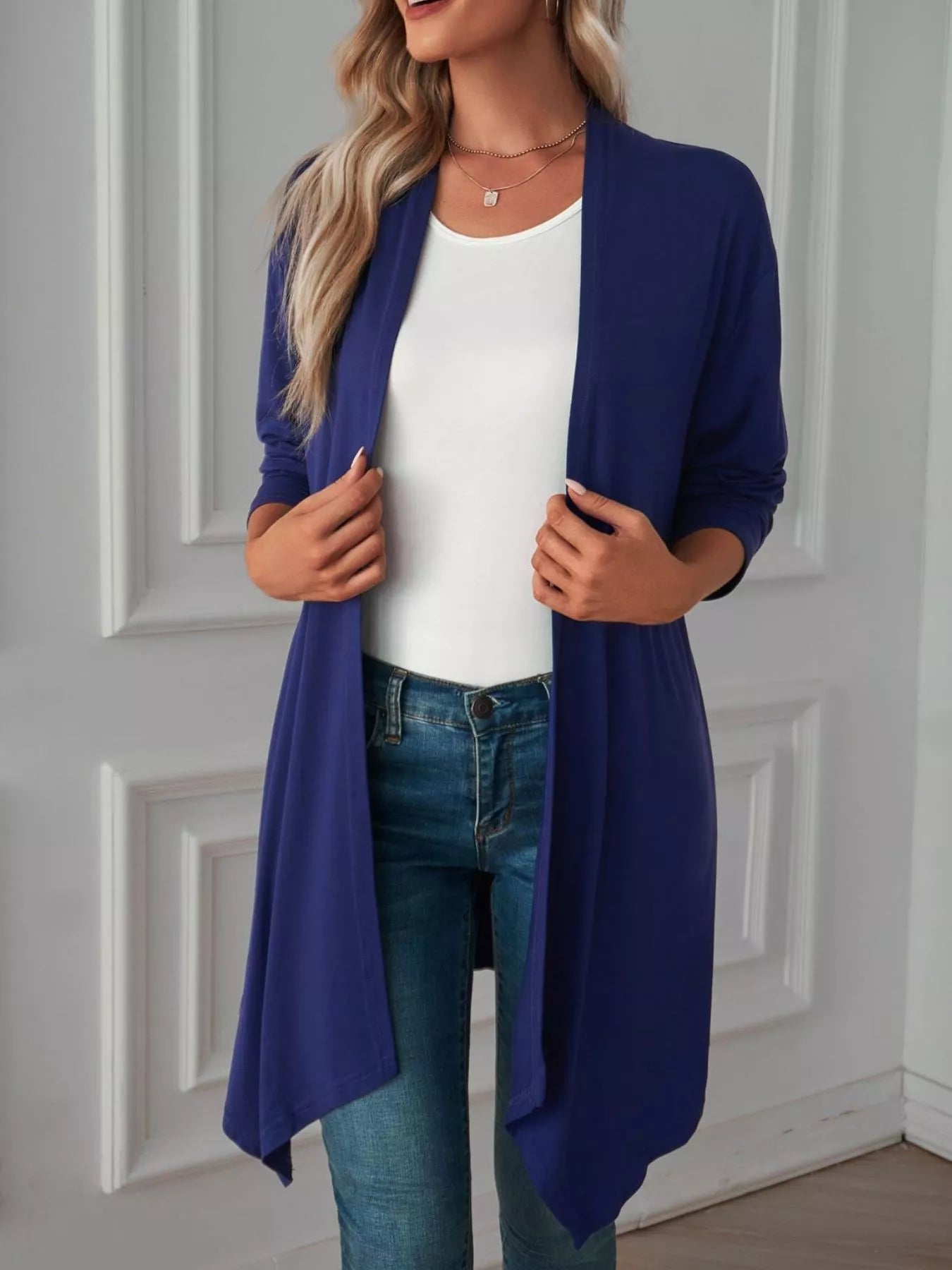 Lightweight Open Front Cardigan