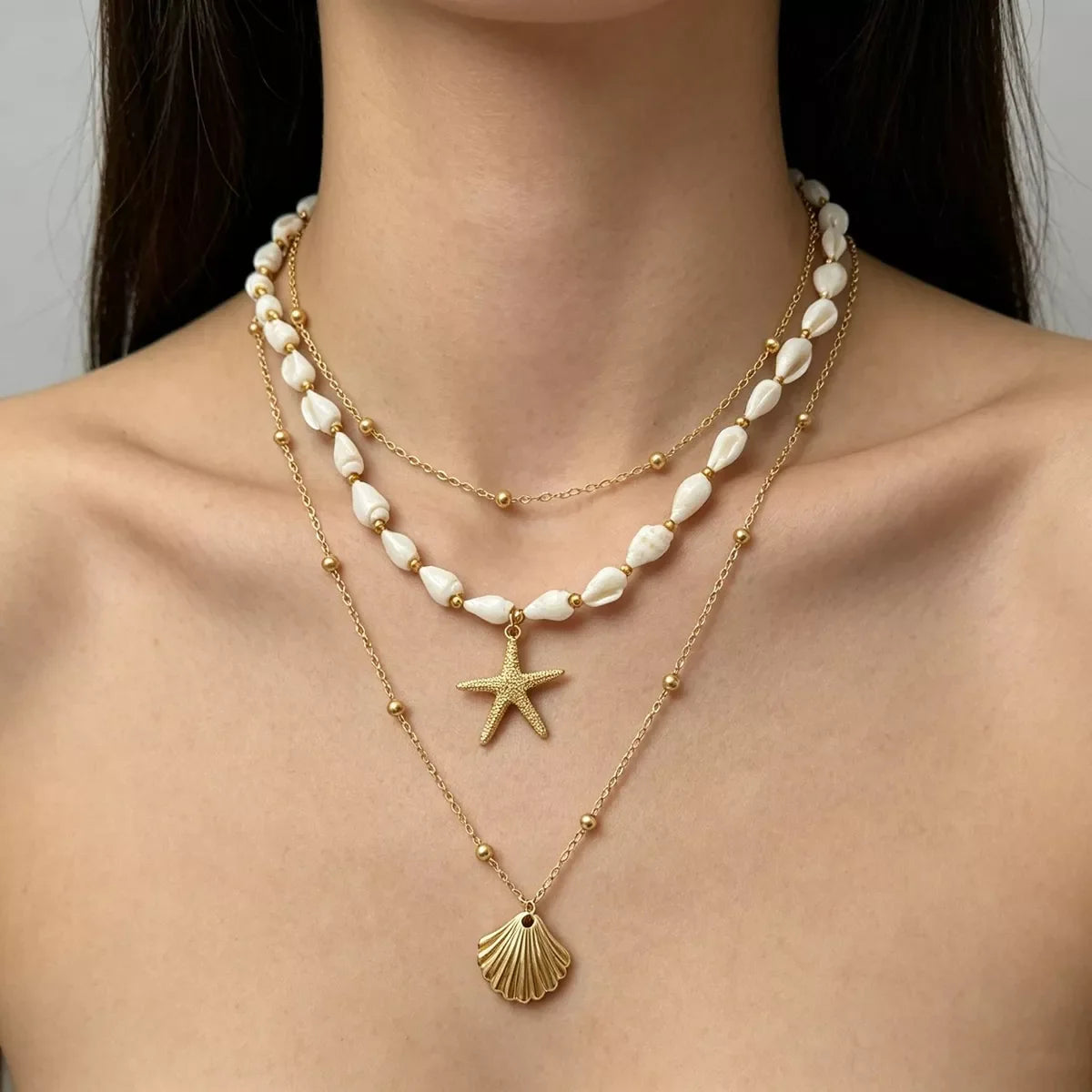 Bohemian Seashell Layered Necklace