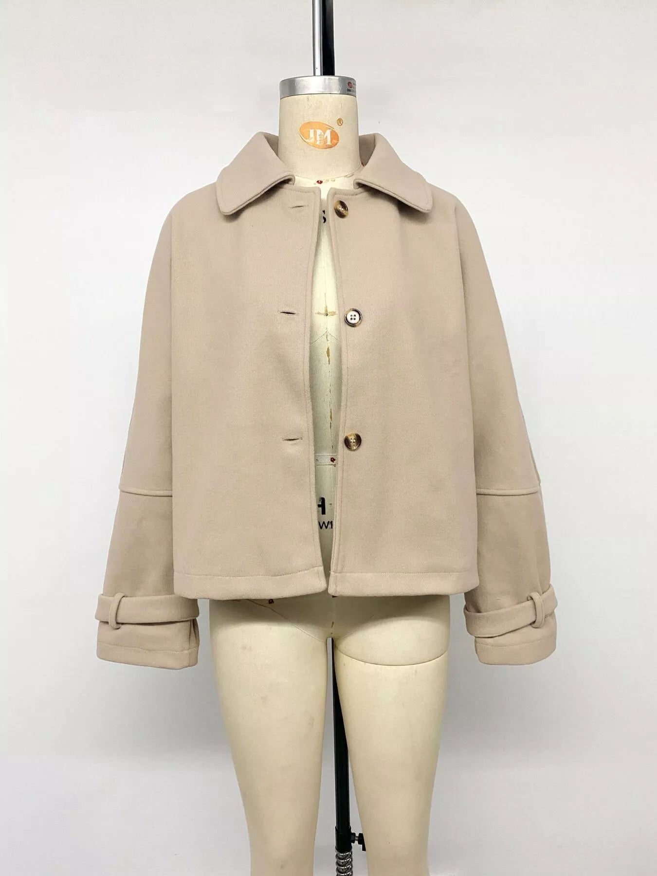 Collared Neck Button Up Jacket
