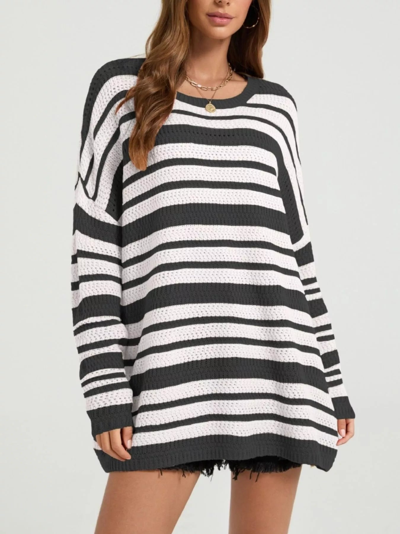 Striped Drop Shoulder Sweater