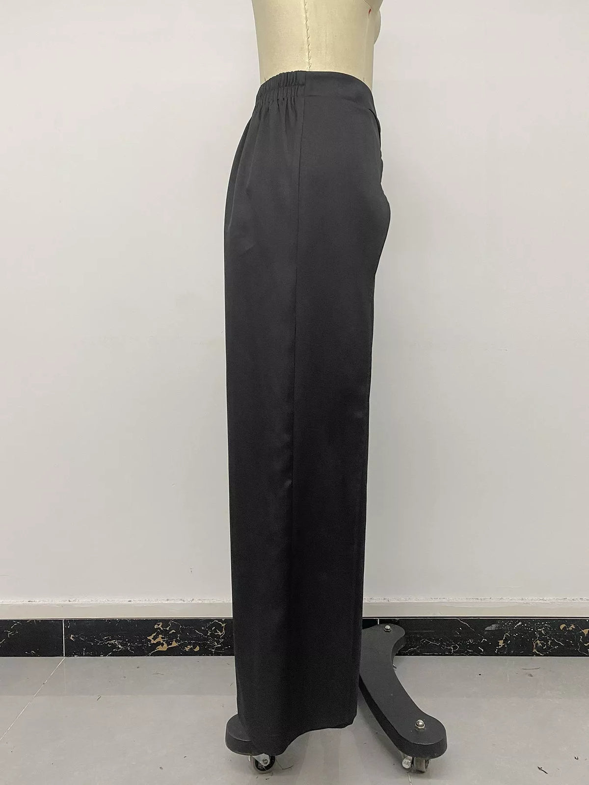 Wide-Leg Pants with Overlap Front Detail