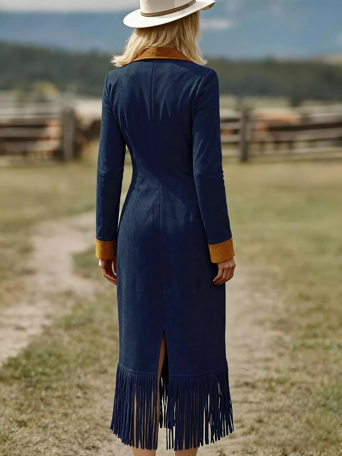 Full Size Fringe Hem Zip Front Midi Dress Plus Size