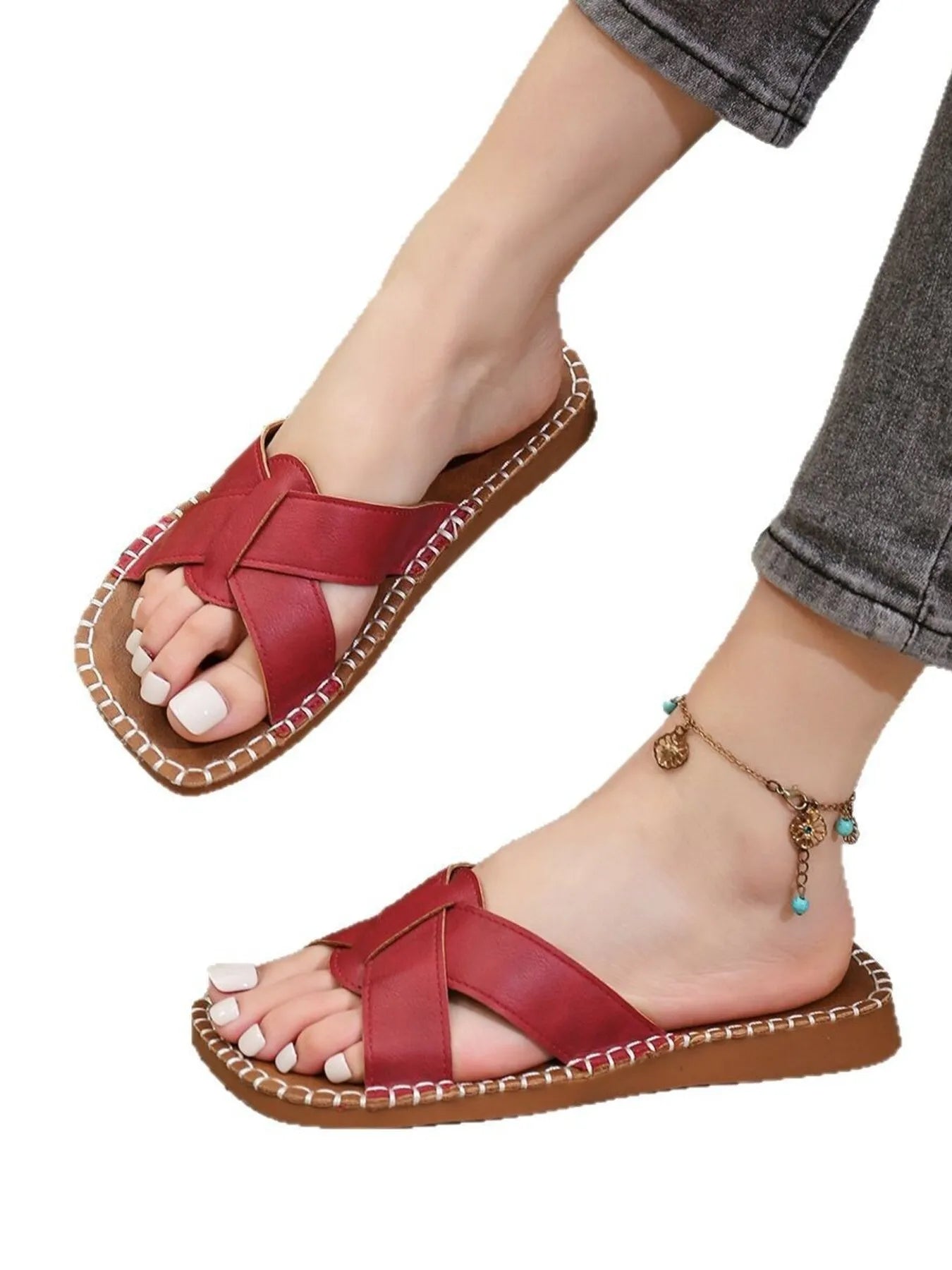 Open Toe Flats Sandals