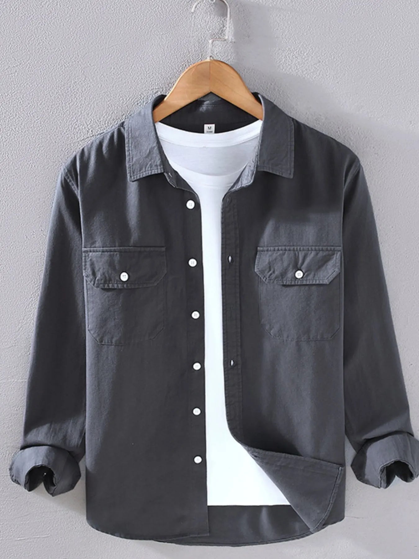 Men's Plus Size Button Up Long Sleeve Shirt