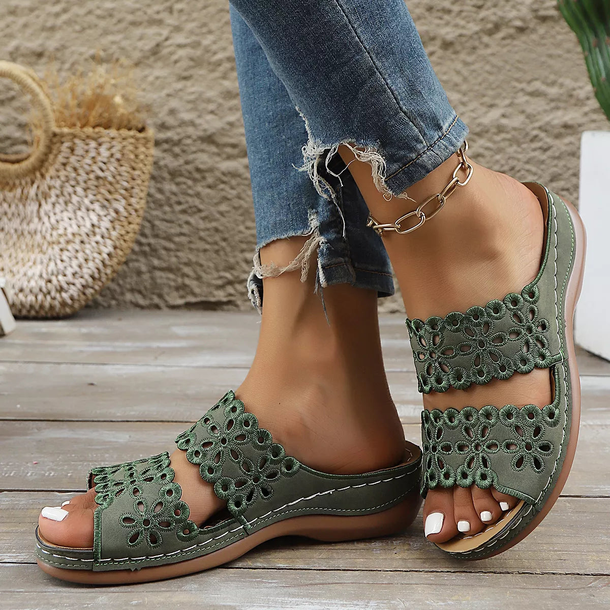 Open Toe Wedge Sandals