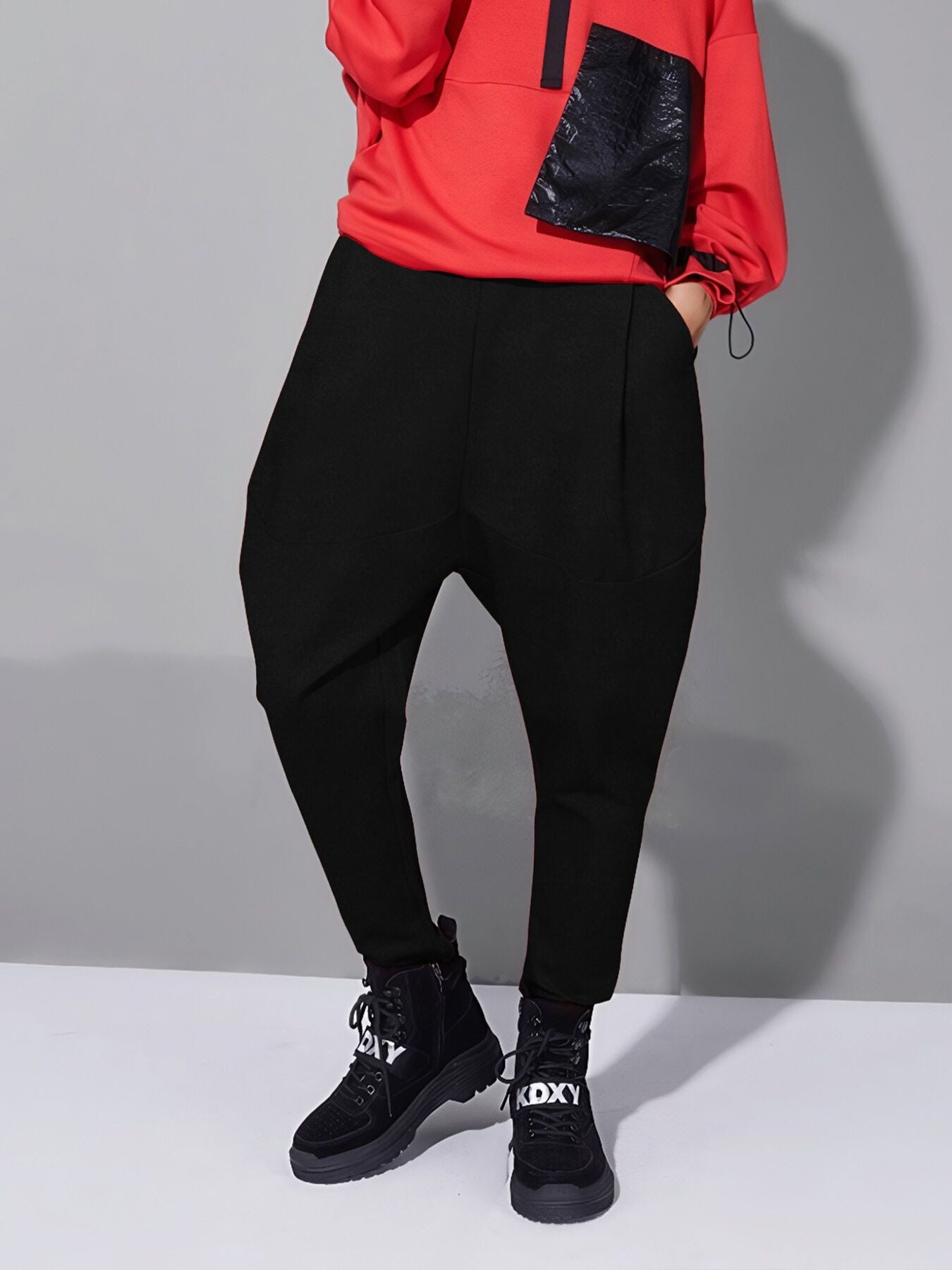 Loose Fit Harem Pants with Pockets