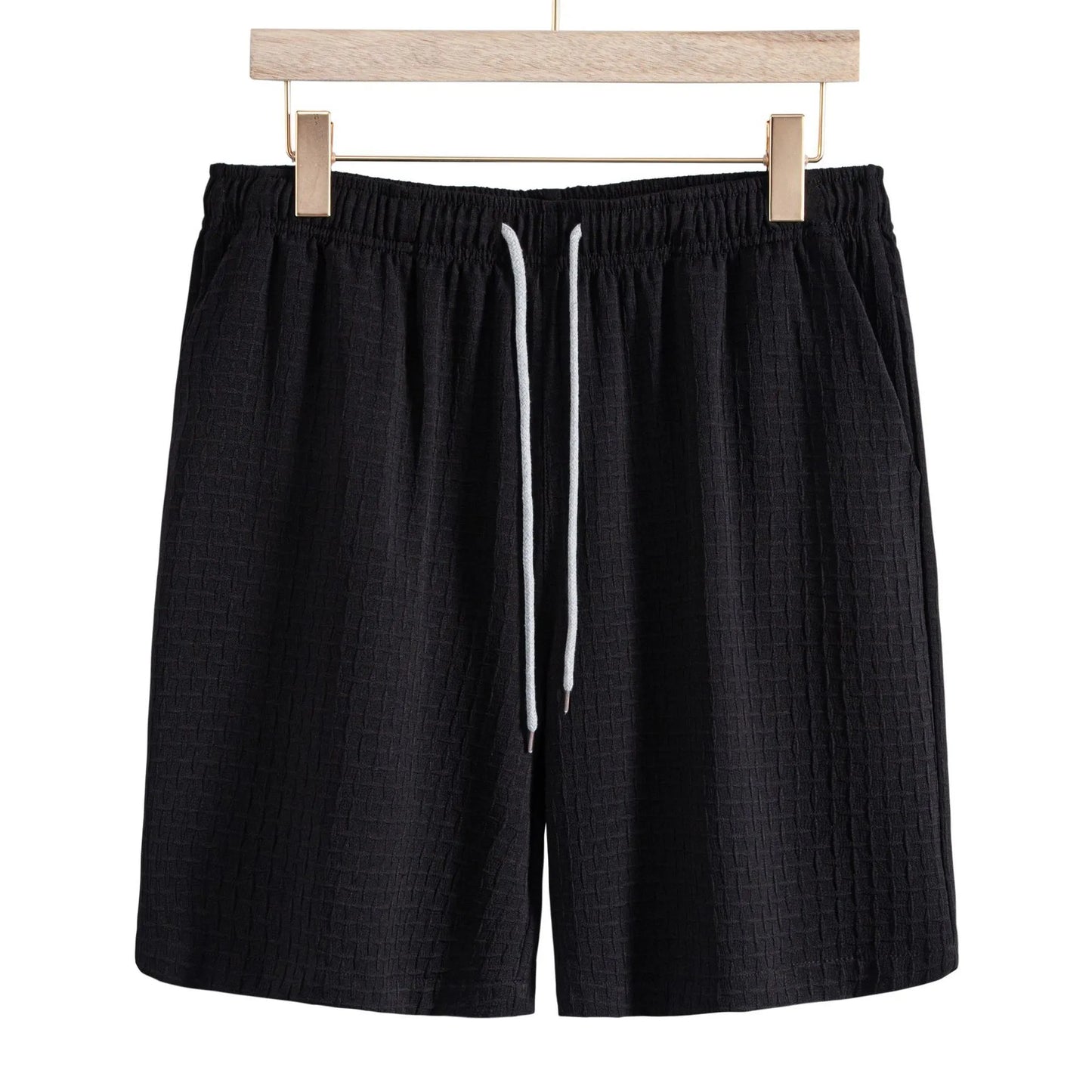Men's Classic Textured Shorts with Elastic Waist