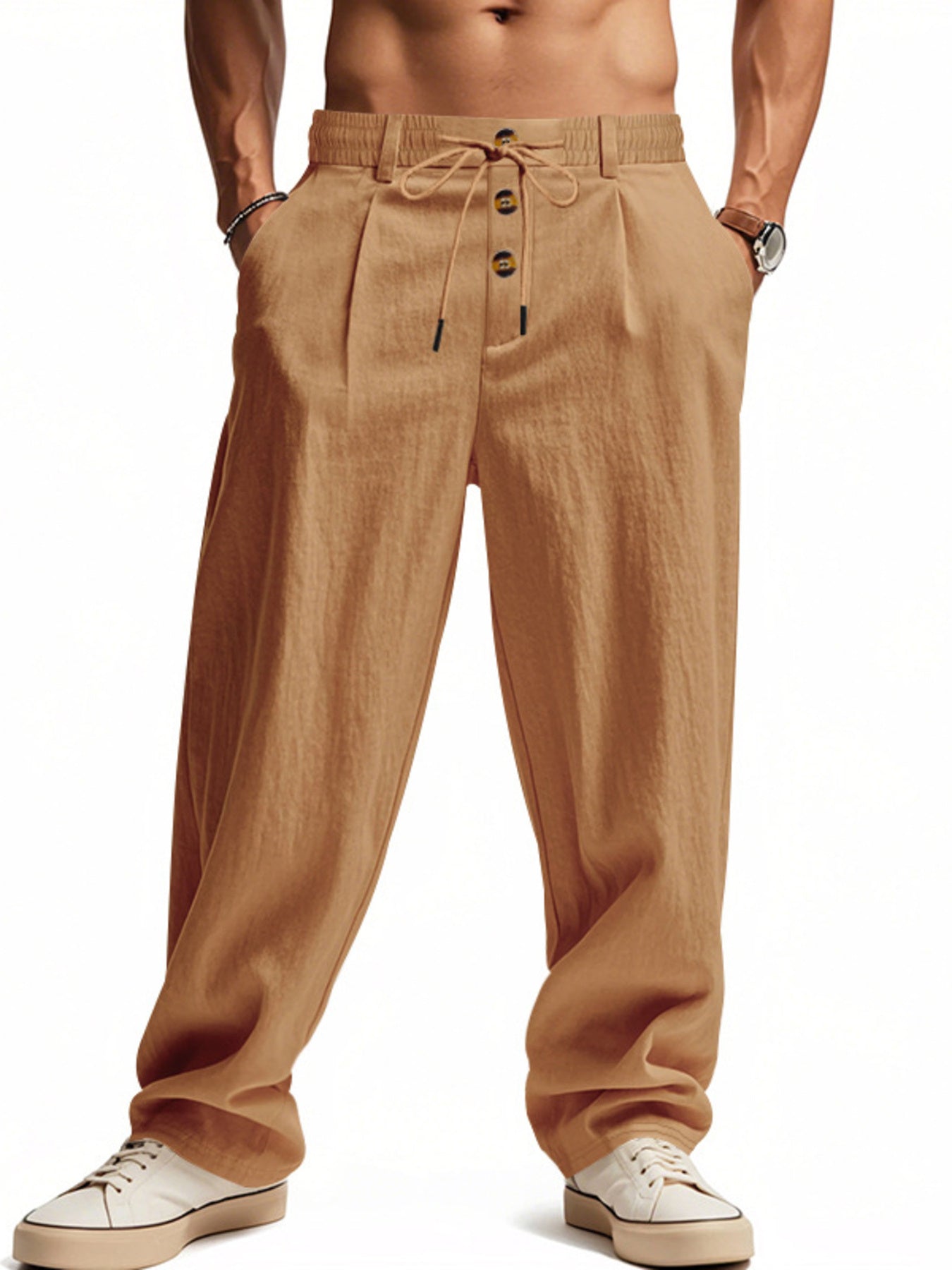 Men's Full Size Drawstring Loose Fit Pants Plus Size
