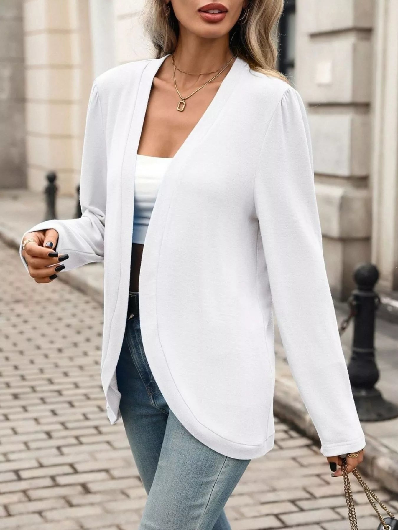 Open Front Long Sleeve Cardigan