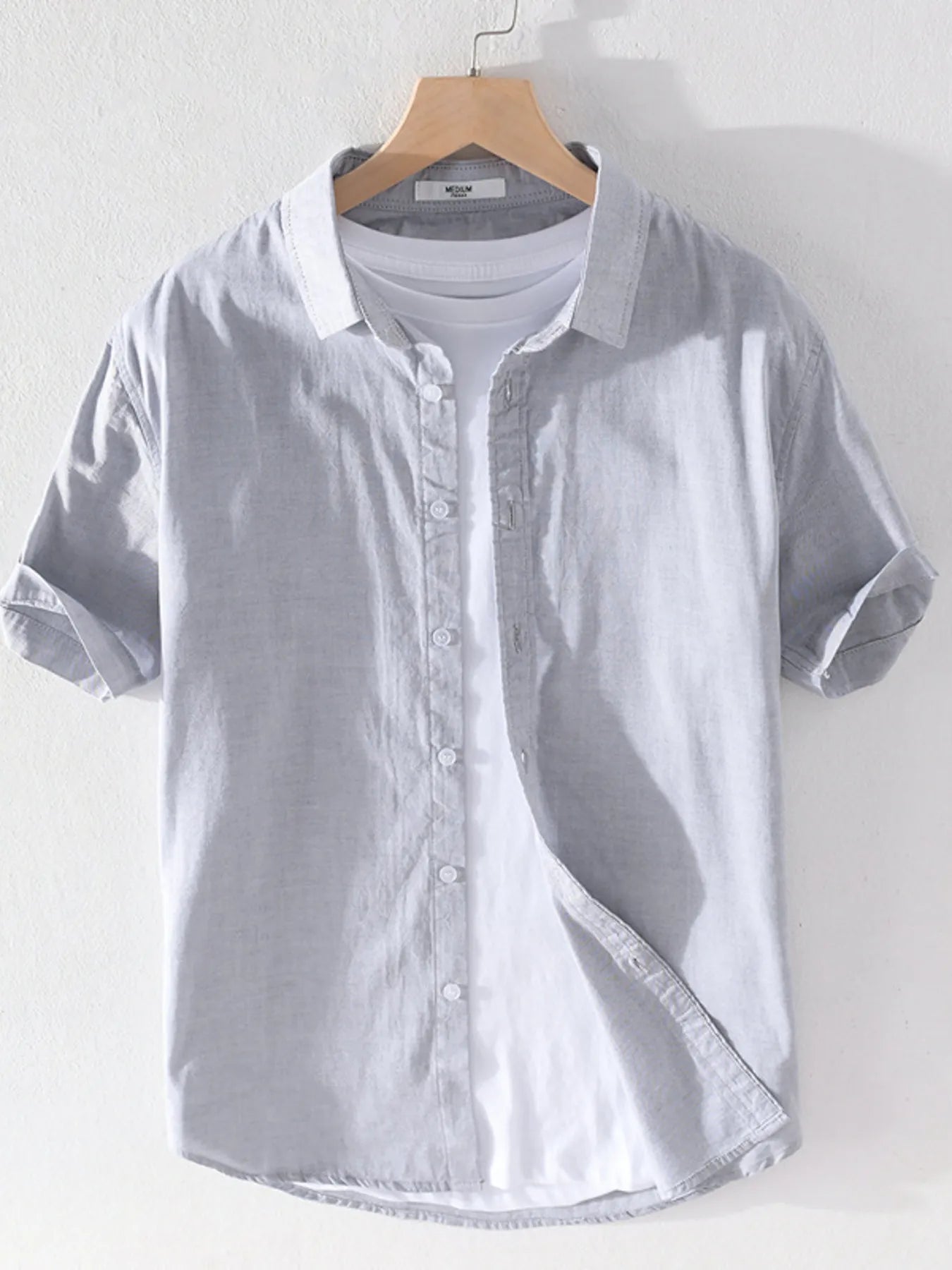 Men's Plus Size Short Sleeve Button-Up Shirt