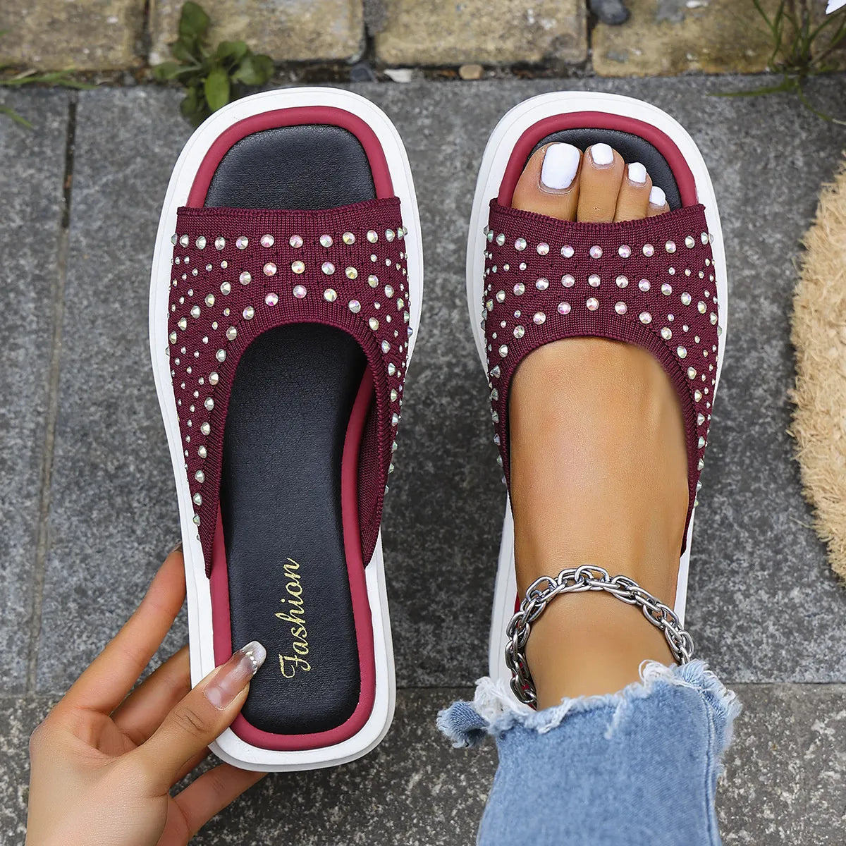 Rhinestone Open Toe Sandals