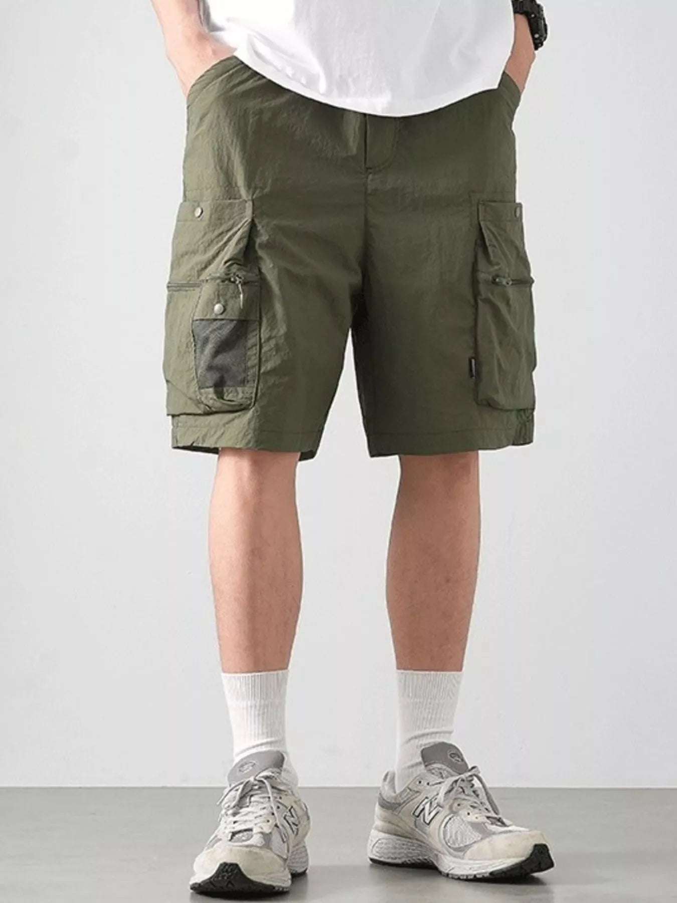 Men's Plus Size Cargo Shorts with Multiple Pockets