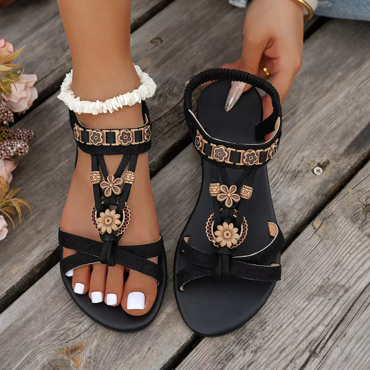 T-Strap Ankle Sandals