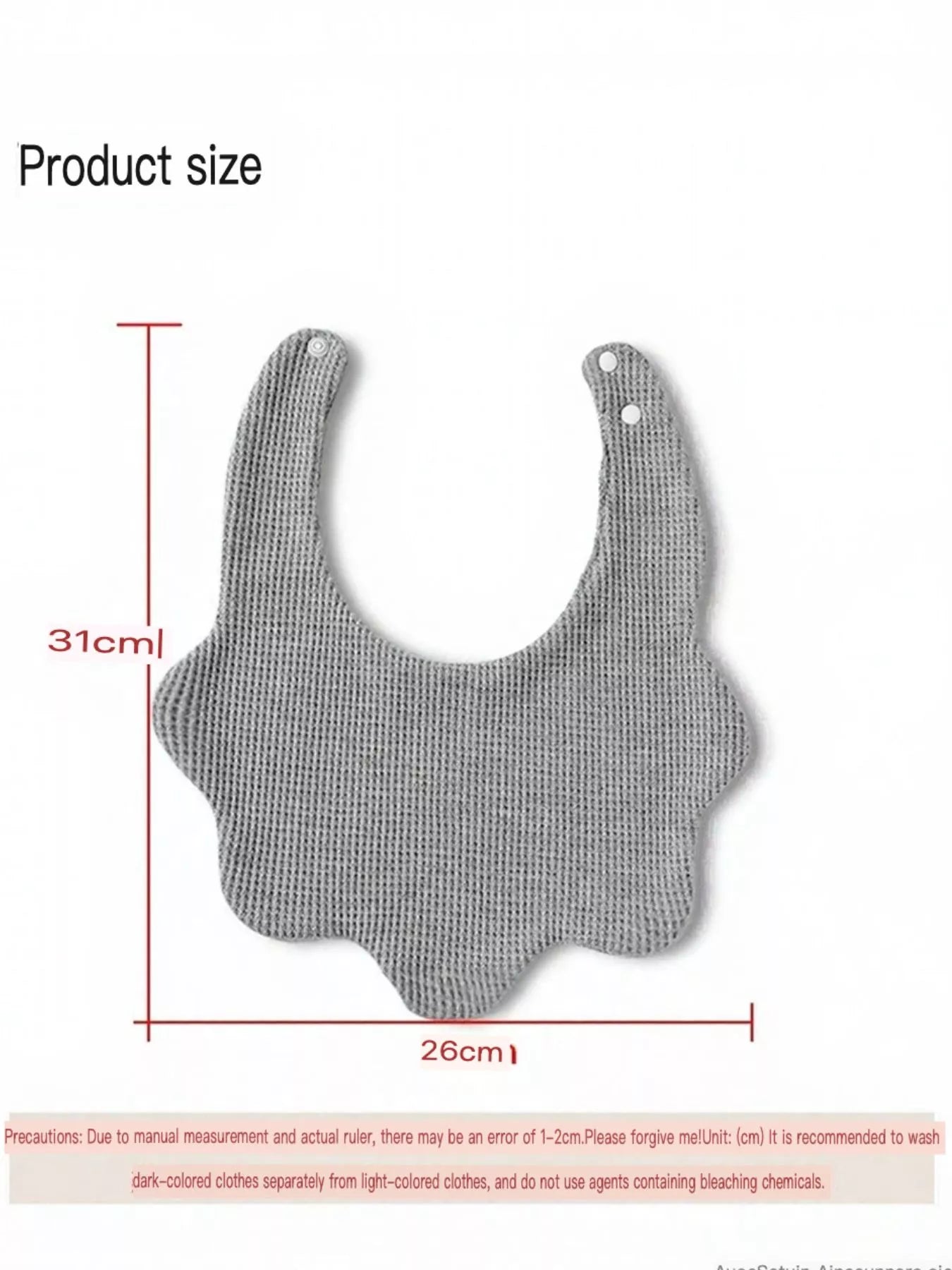 Thick Double-Sided Cotton Bib Drool Bandana with Scalloped Edge