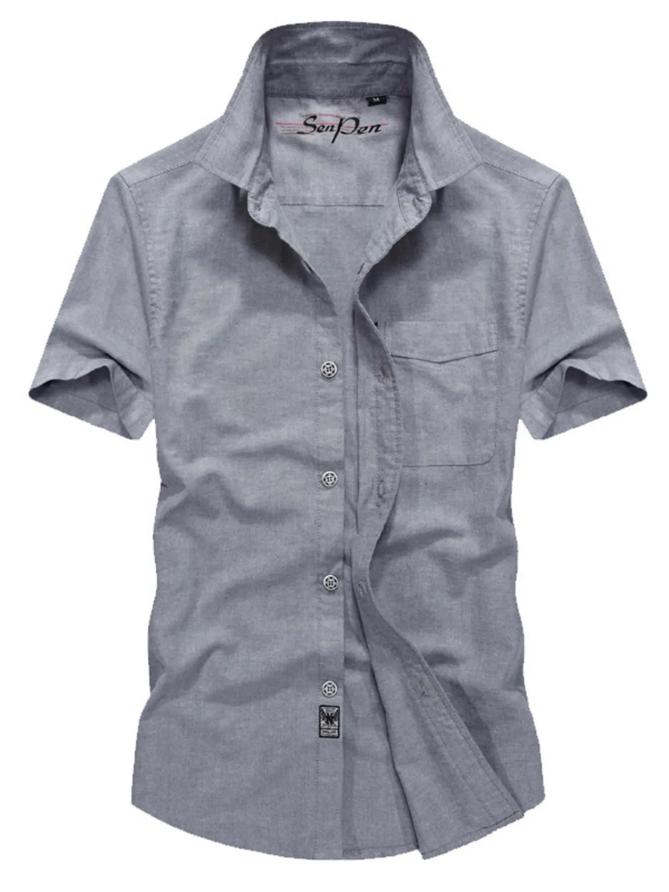 Men's Plus Size Casual Short Sleeve Button-Down Shirt